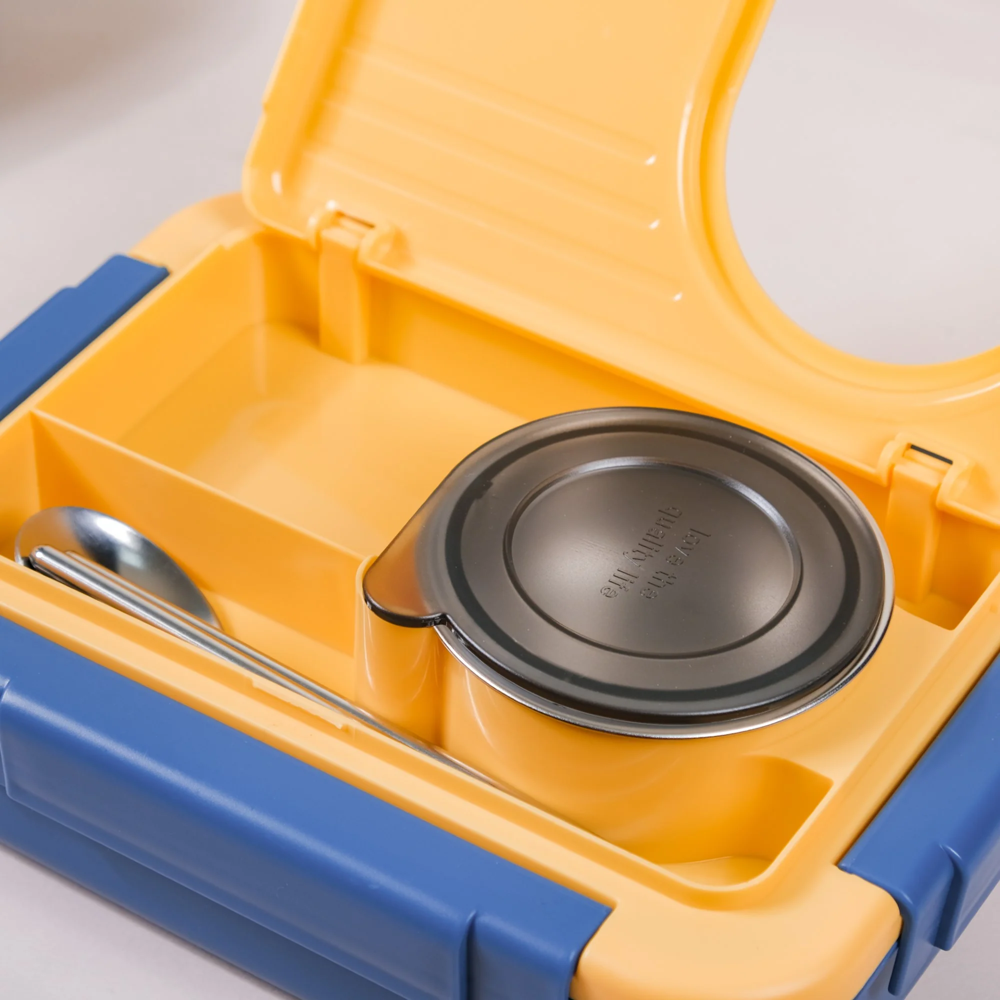 2 Grid Insulated Stainless Steel Bento Box Blue 800ml - Image 9