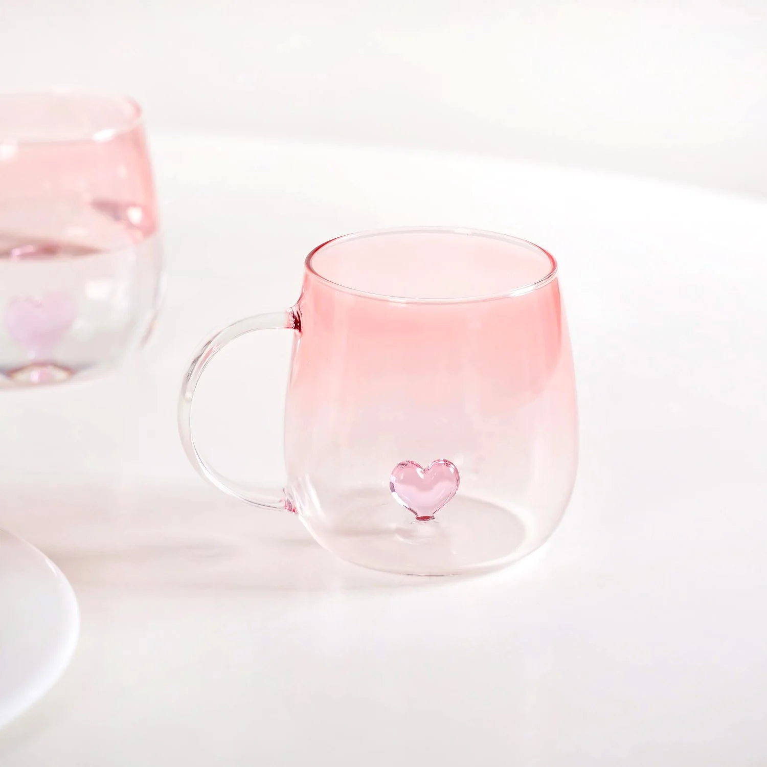 3D Pink Heart Ombre Mug Set Of 2 450ml - Image 7