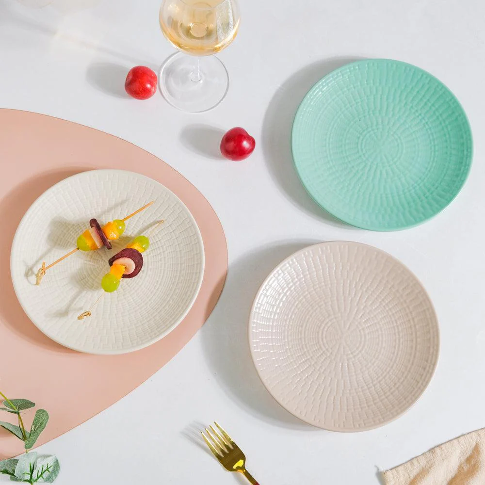 Aamirah Beige Patterned Snack Plate 8 Inch - Image 9