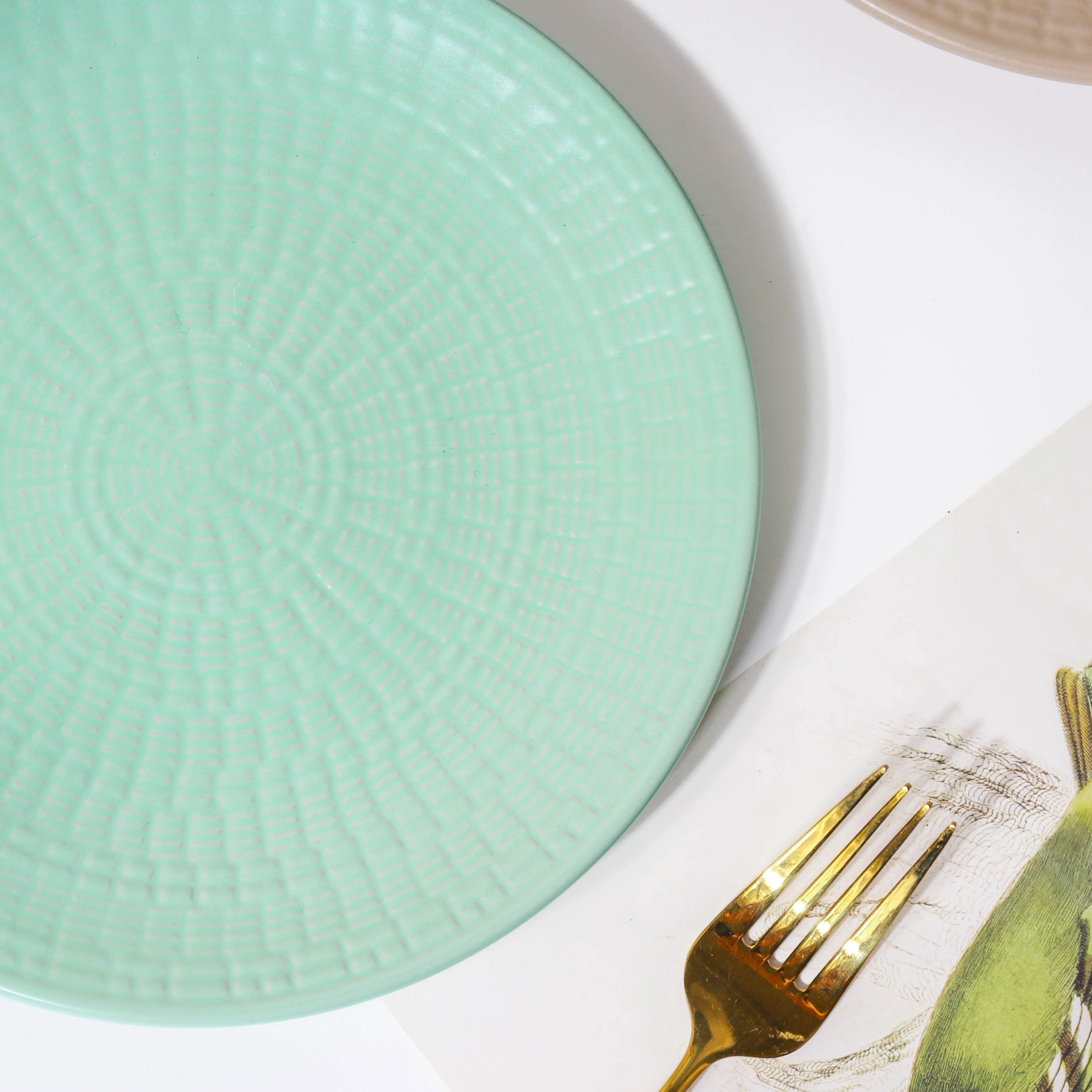 Aamirah Green Patterned Snack Plate 8 Inch - Image 5
