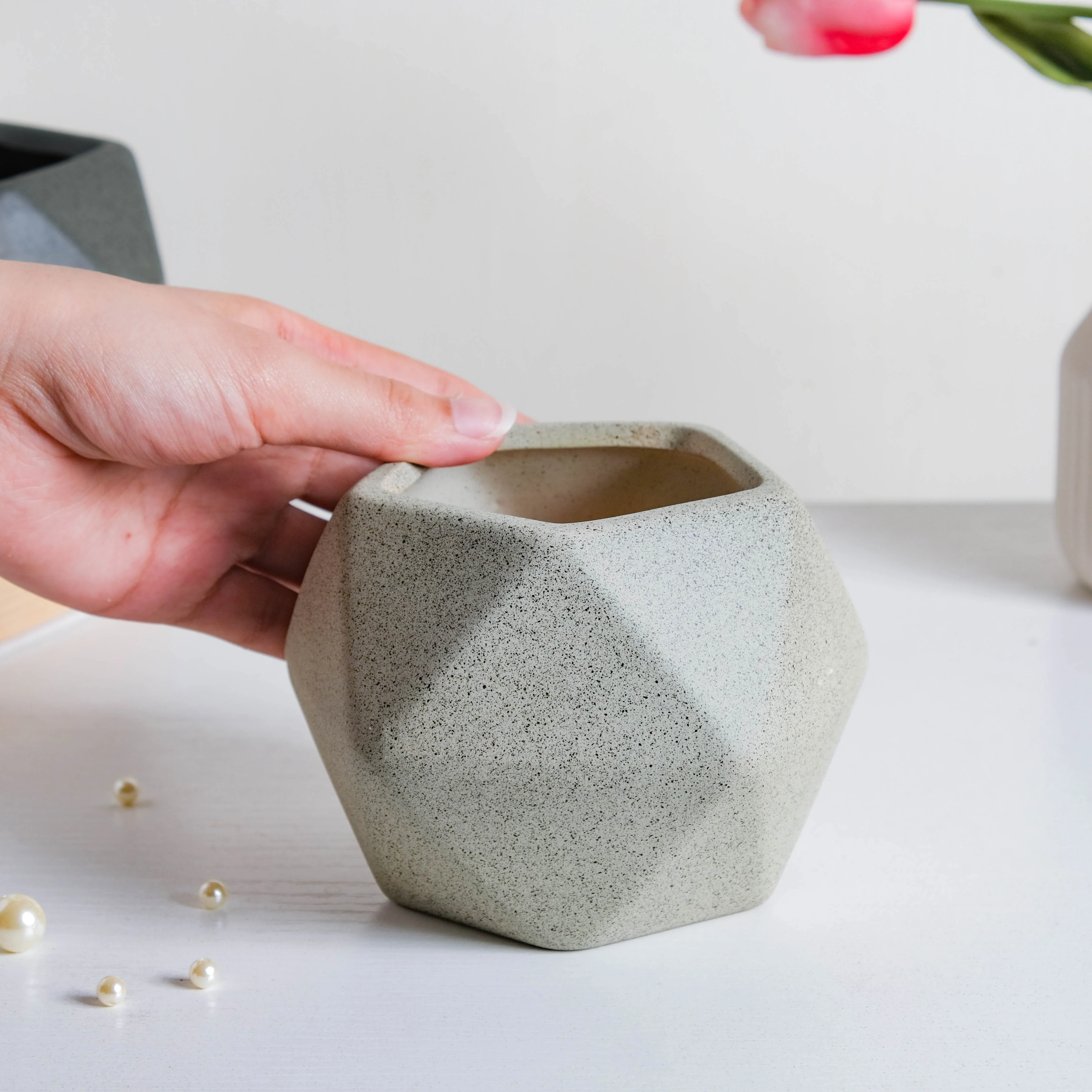 Abstract Ceramic Planter Pot Set Of 5 - Image 13