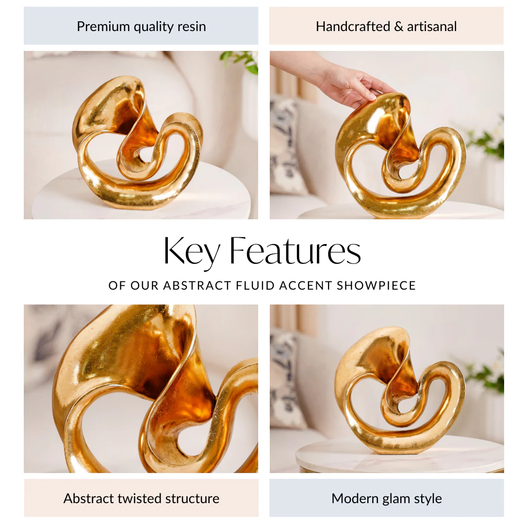 Abstract Fluid Accent Showpiece Gold - Image 4