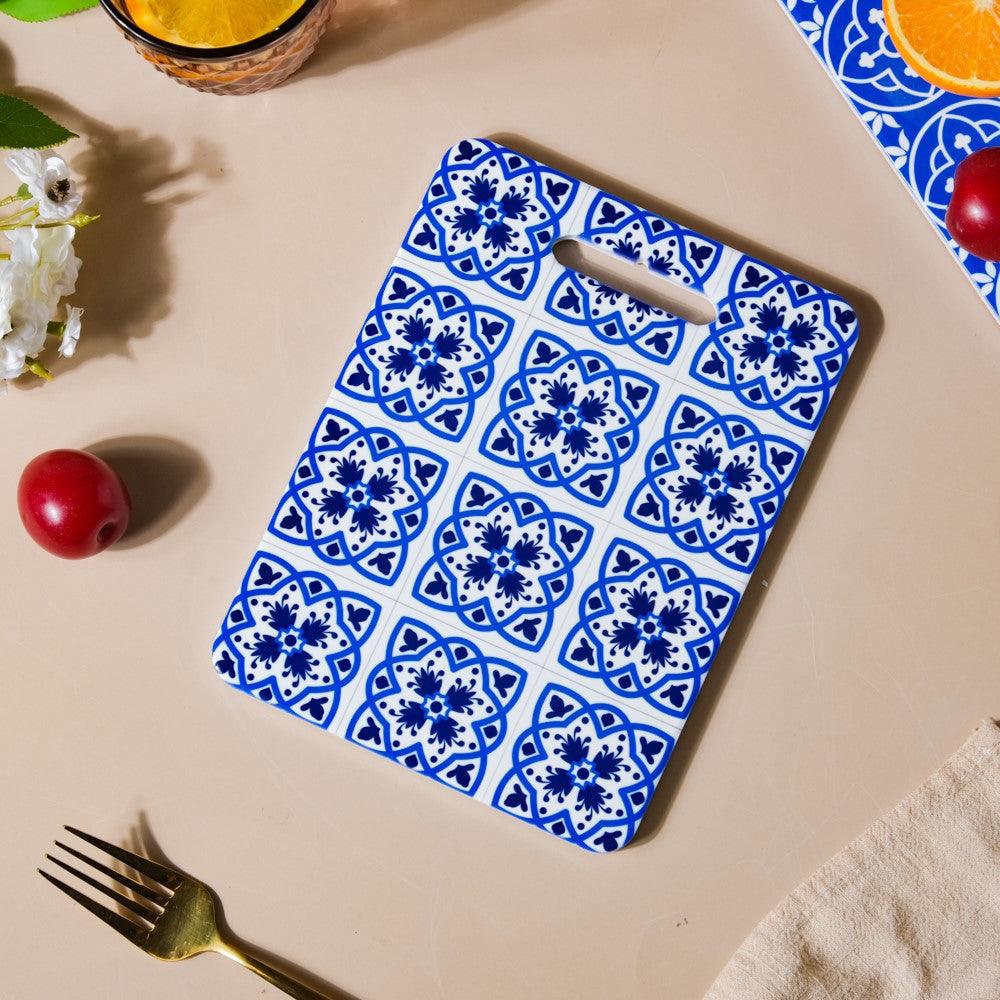 Abstract Moroccan Zellij Art Rectangle Tile Trivet Blue 7 Inch - Image 4