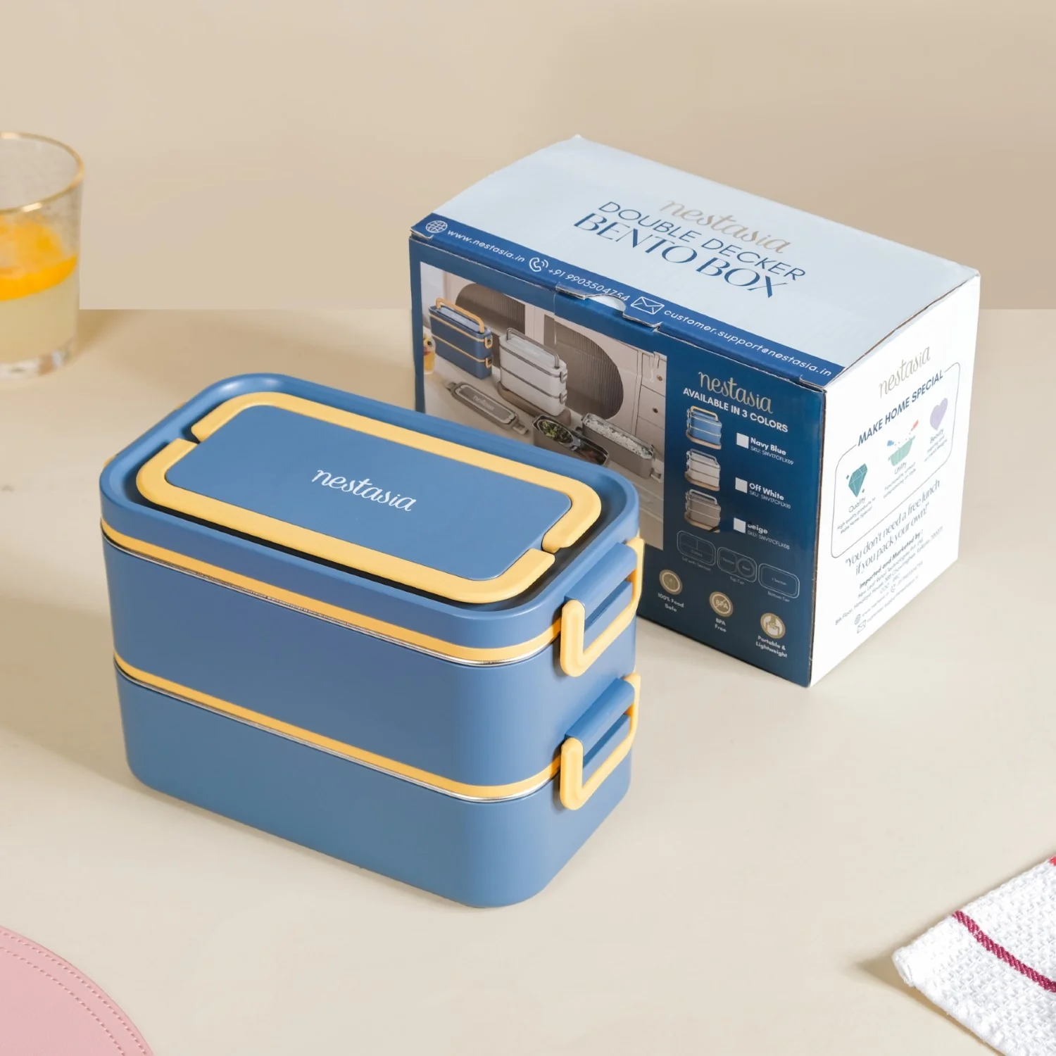 Airtight Multi Compartment Bento Lunch Box Teal 2000ml - Image 2