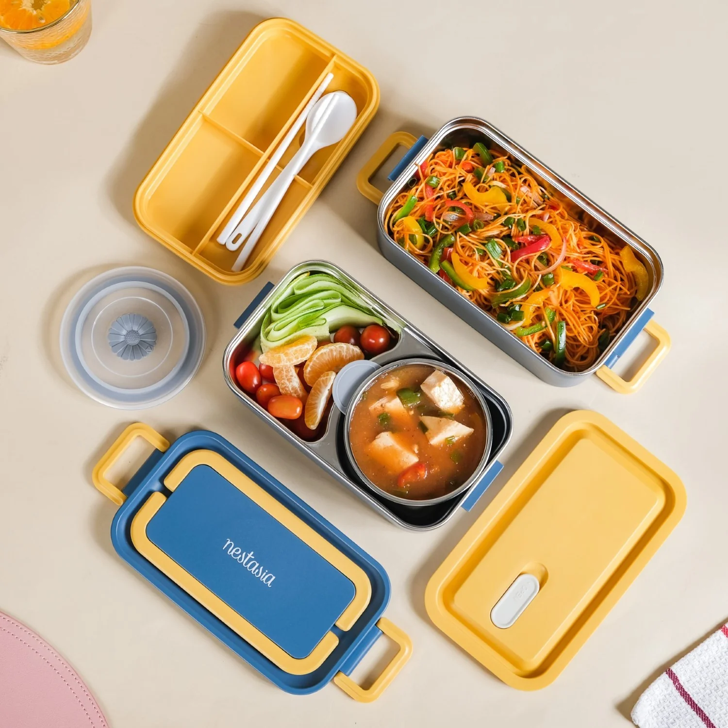Airtight Multi Compartment Bento Lunch Box Teal 2000ml - Image 5