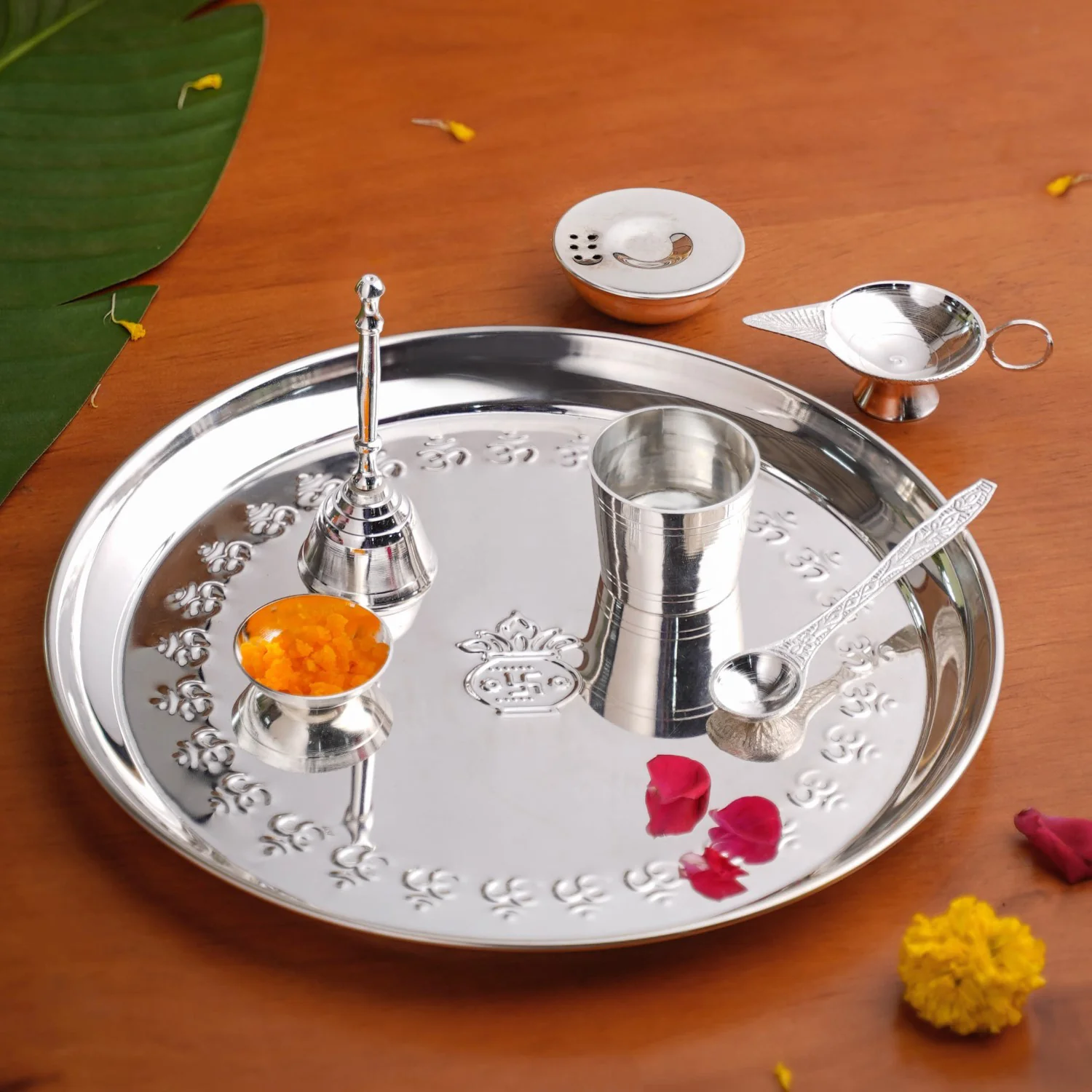 All In One Daily Aarti Pooja Thali Set Of 7 - Image 13