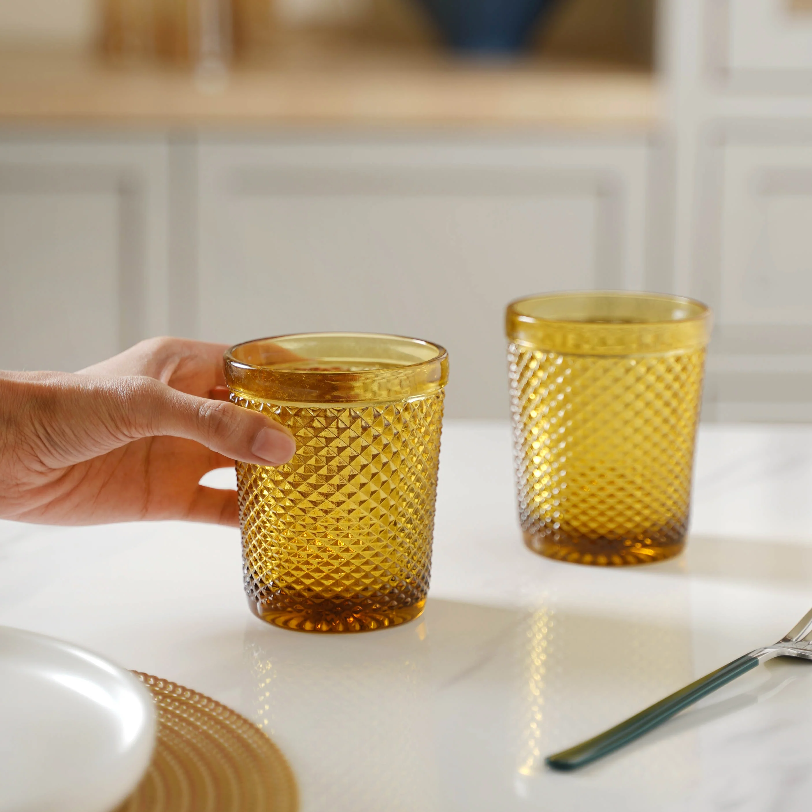 Amber Water Glass Set of 2 - Image 2