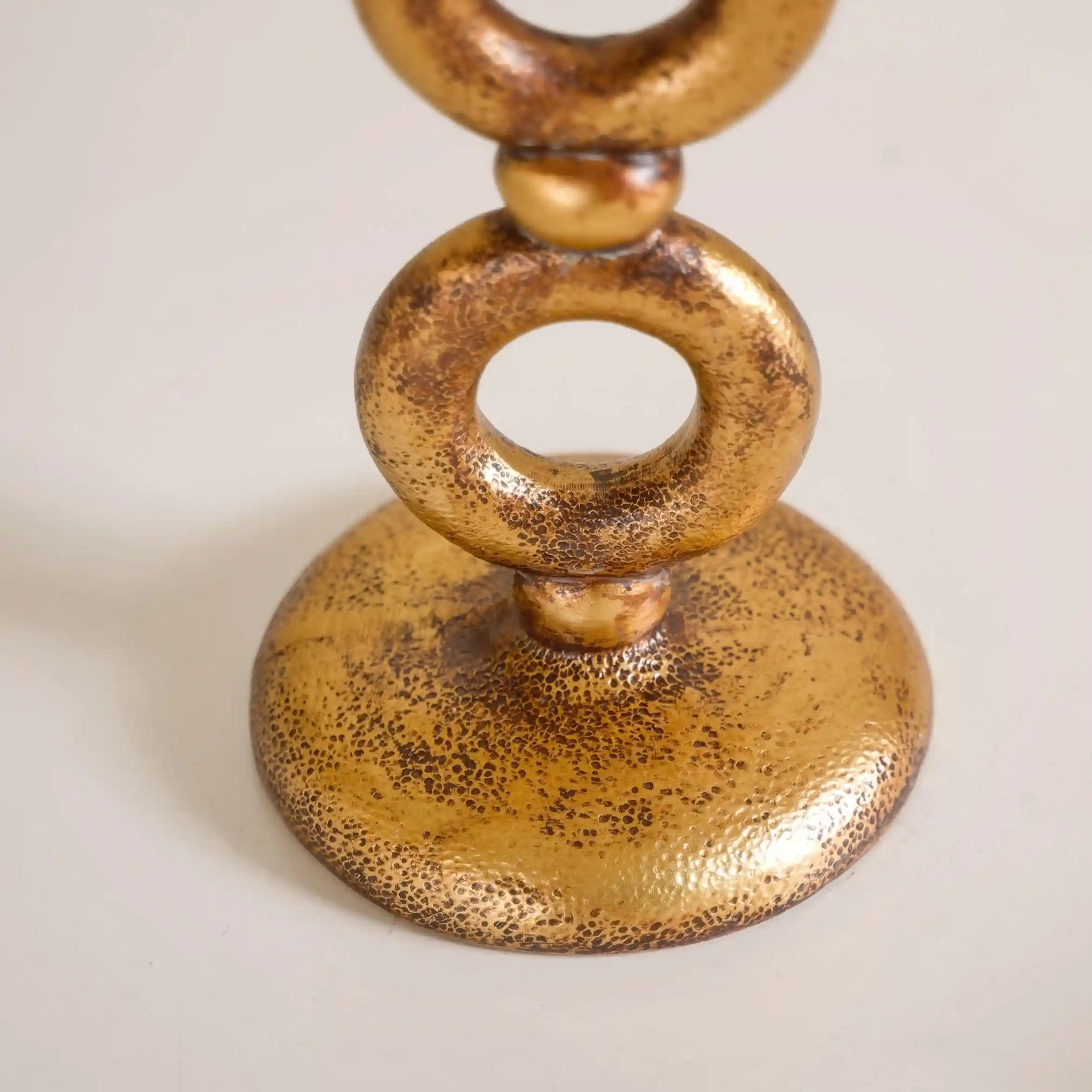Antique Finish Rings Candle Stand Gold - Image 10
