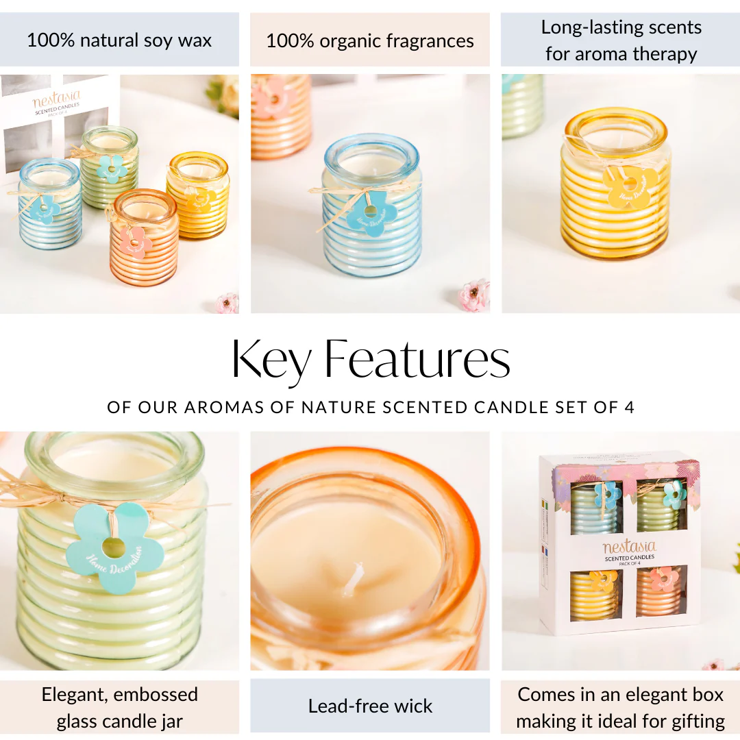 Aromas Of Nature Scented Candle Gift Set Of 4 - Image 5