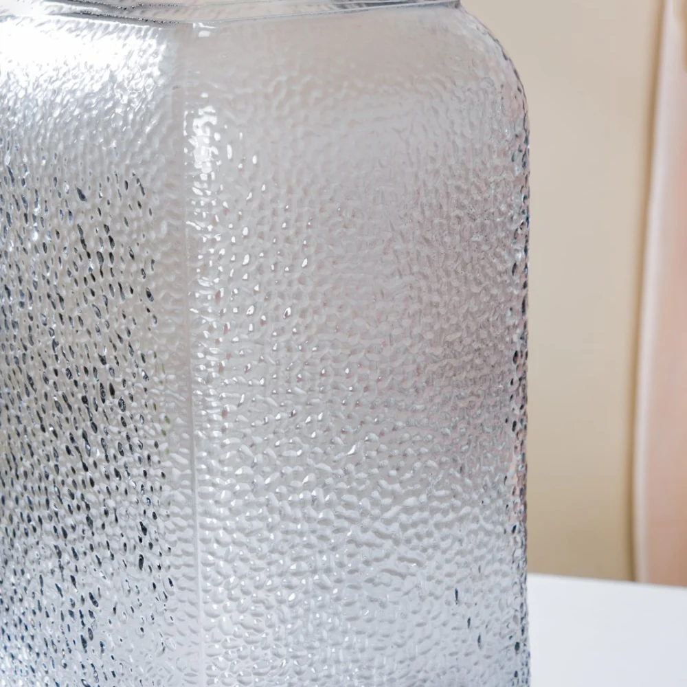 Art Deco Pebble Patterned Glass Vase Grey 9.5 Inch - Image 6
