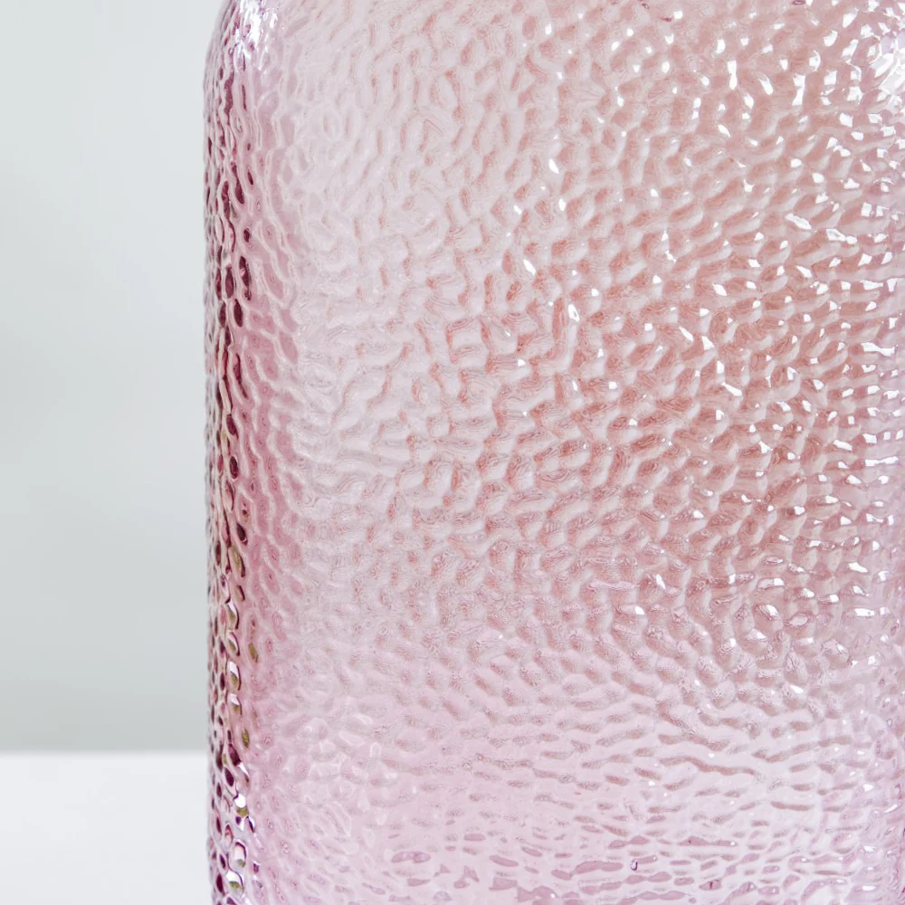 Art Deco Pebble Patterned Glass Vase Purple 7.5 Inch - Image 6