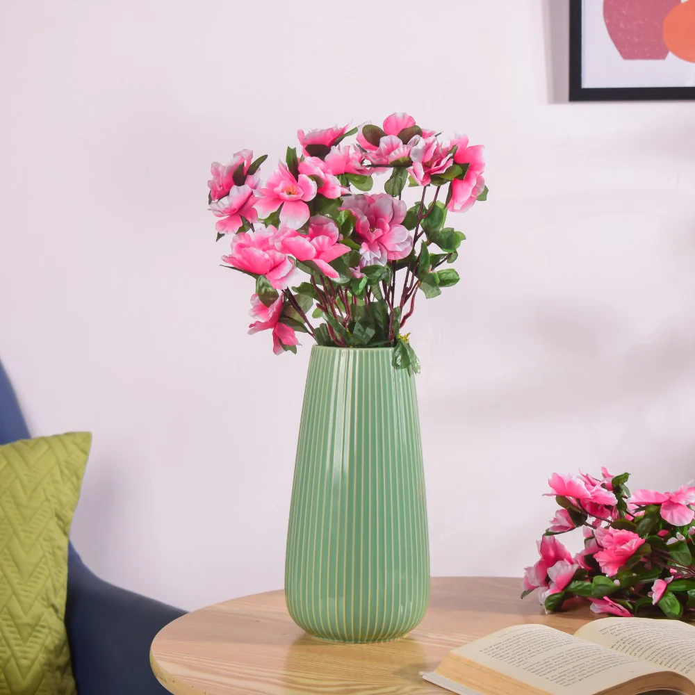 Artificial Azalea Bouquet Pink And White Set Of 2 - Image 4