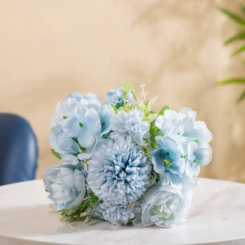 Artificial Flower Bunch Peony Blue - Image 6
