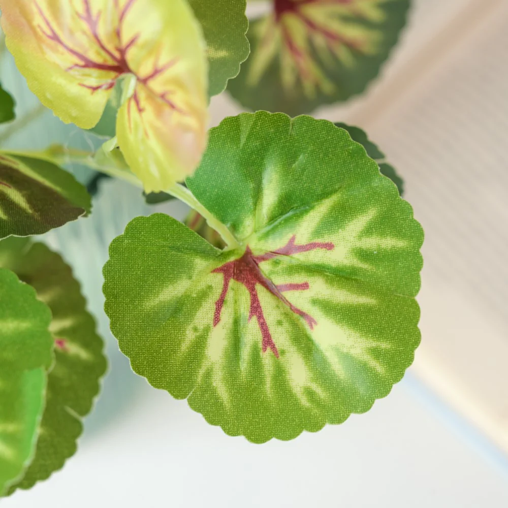 Artificial Red Heart Begonia Leaves Set Of 2 - Image 3