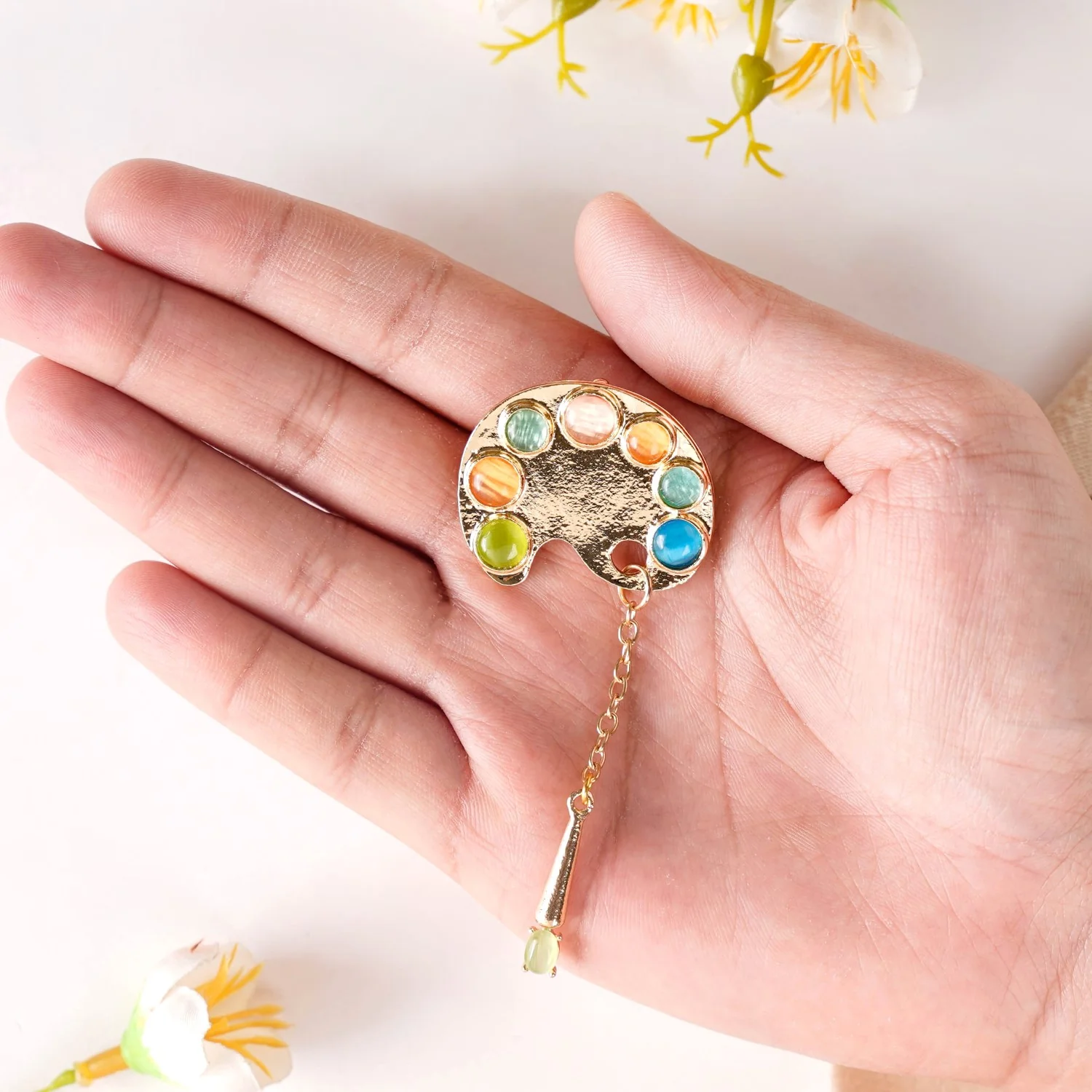 Artist Paint Palette Brooch Pin - Image 3