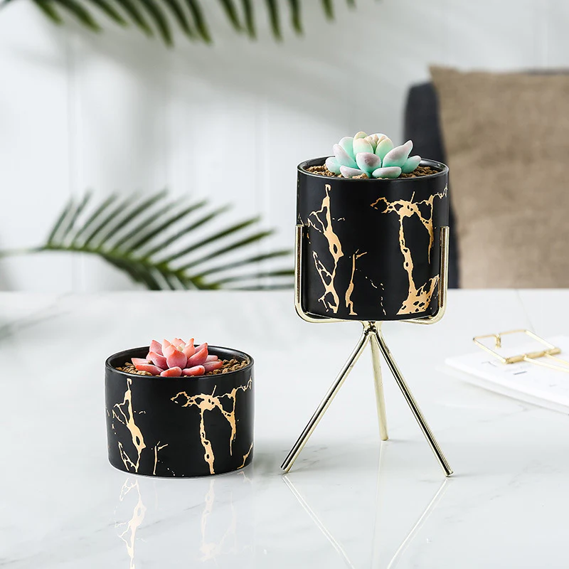 Cacti Frame Marble Ceramic Planter Black - Image 7