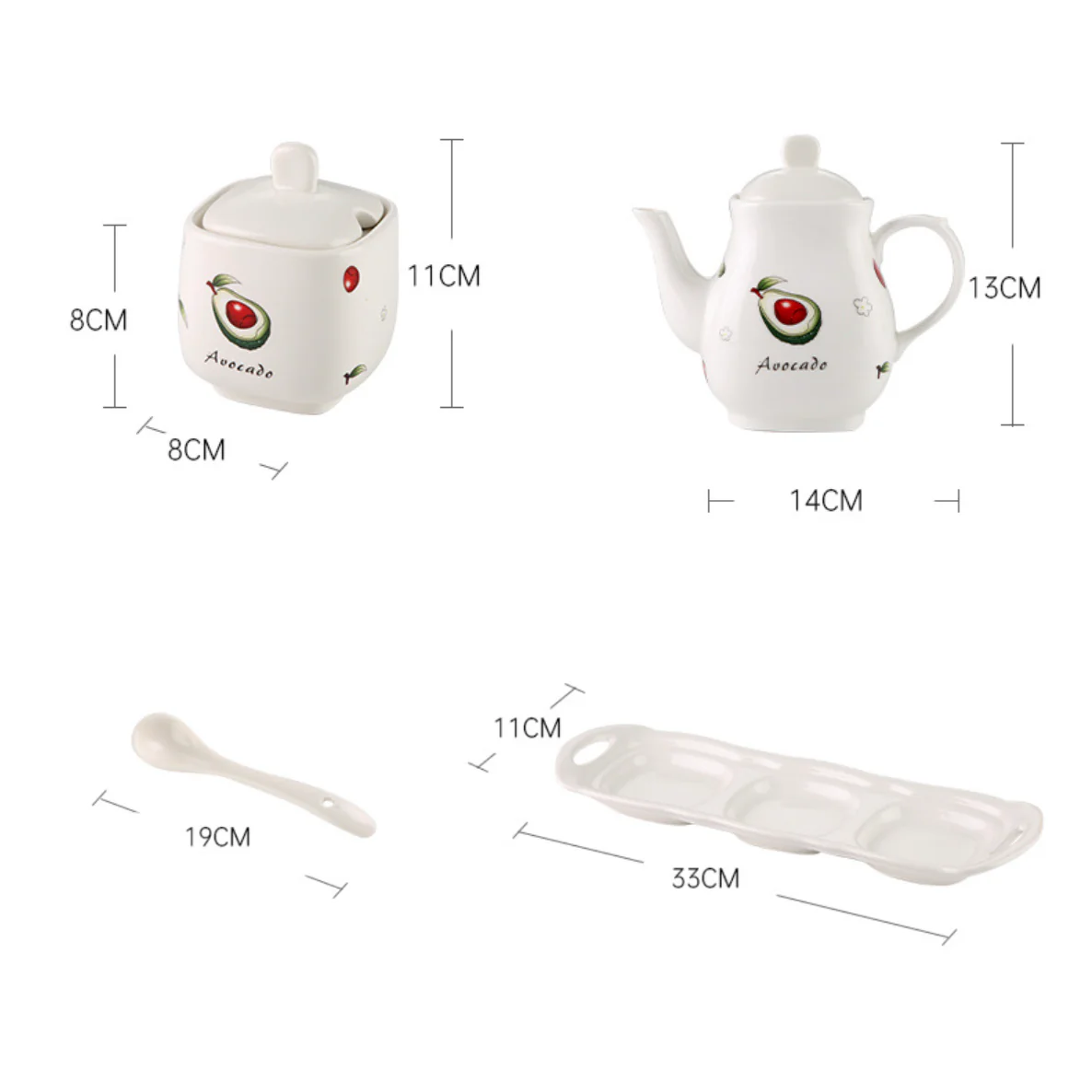 Avocado Condiment Kettle Set Of 3 - Image 5