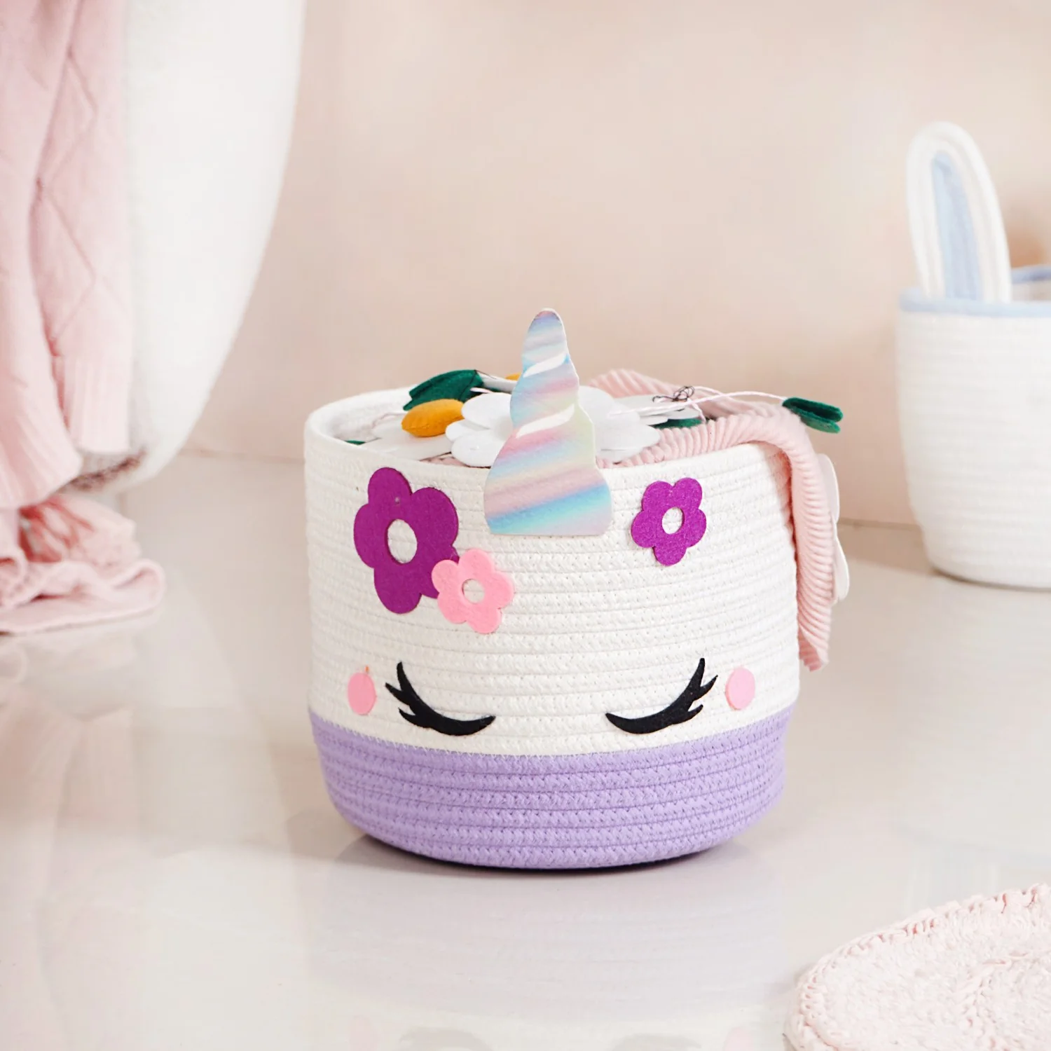 Baby Unicorn Toy Basket 27cm - Image 2