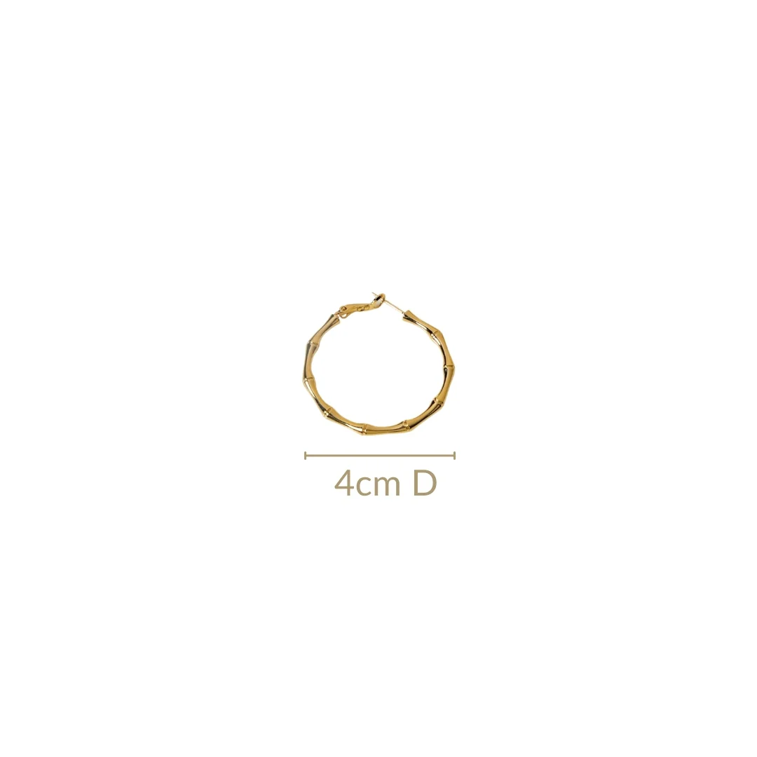 Bamboo Stem Hoops Gold - Image 3