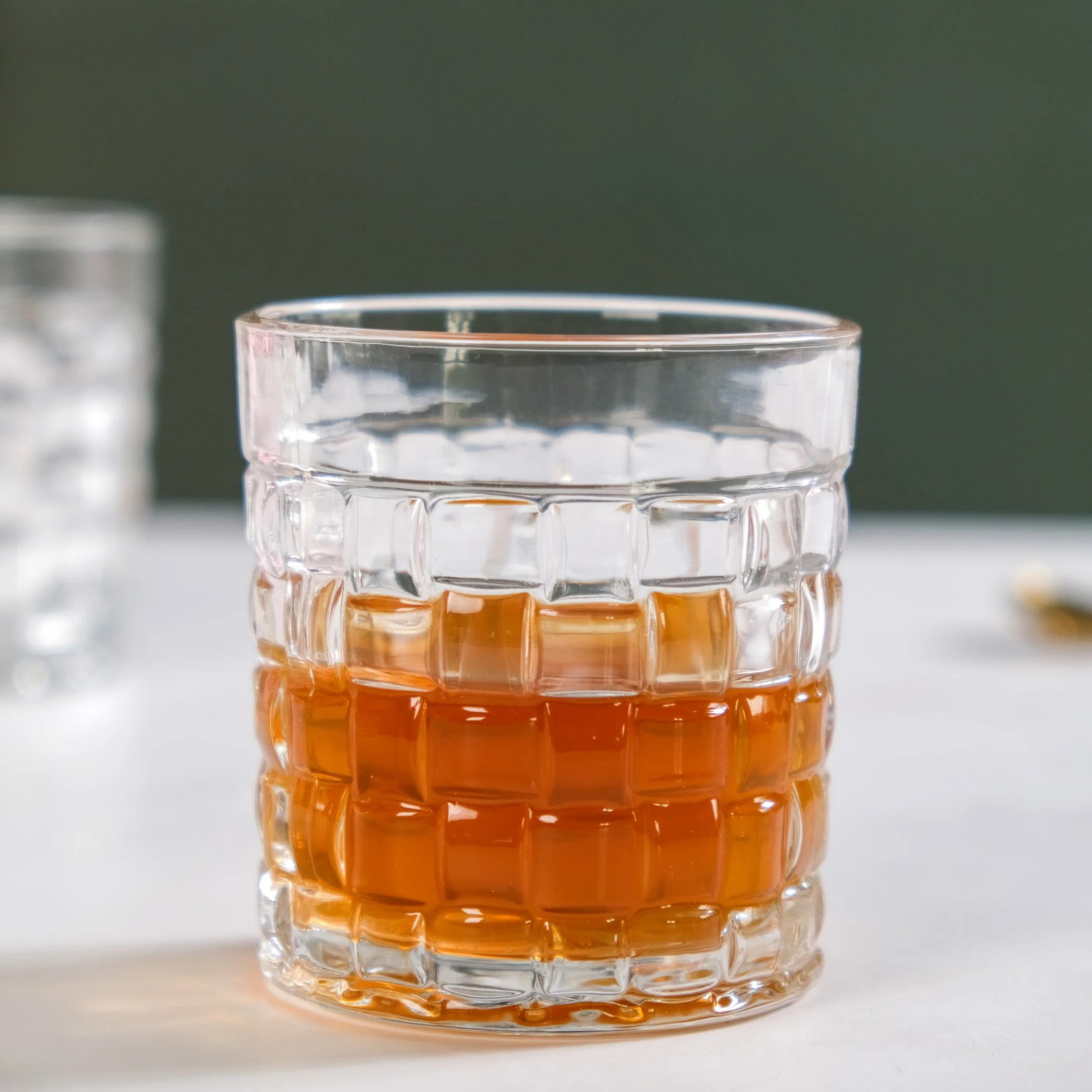 Basket Weave Embossed Whiskey Rocks Glass Set Of 6 230ml - Image 7