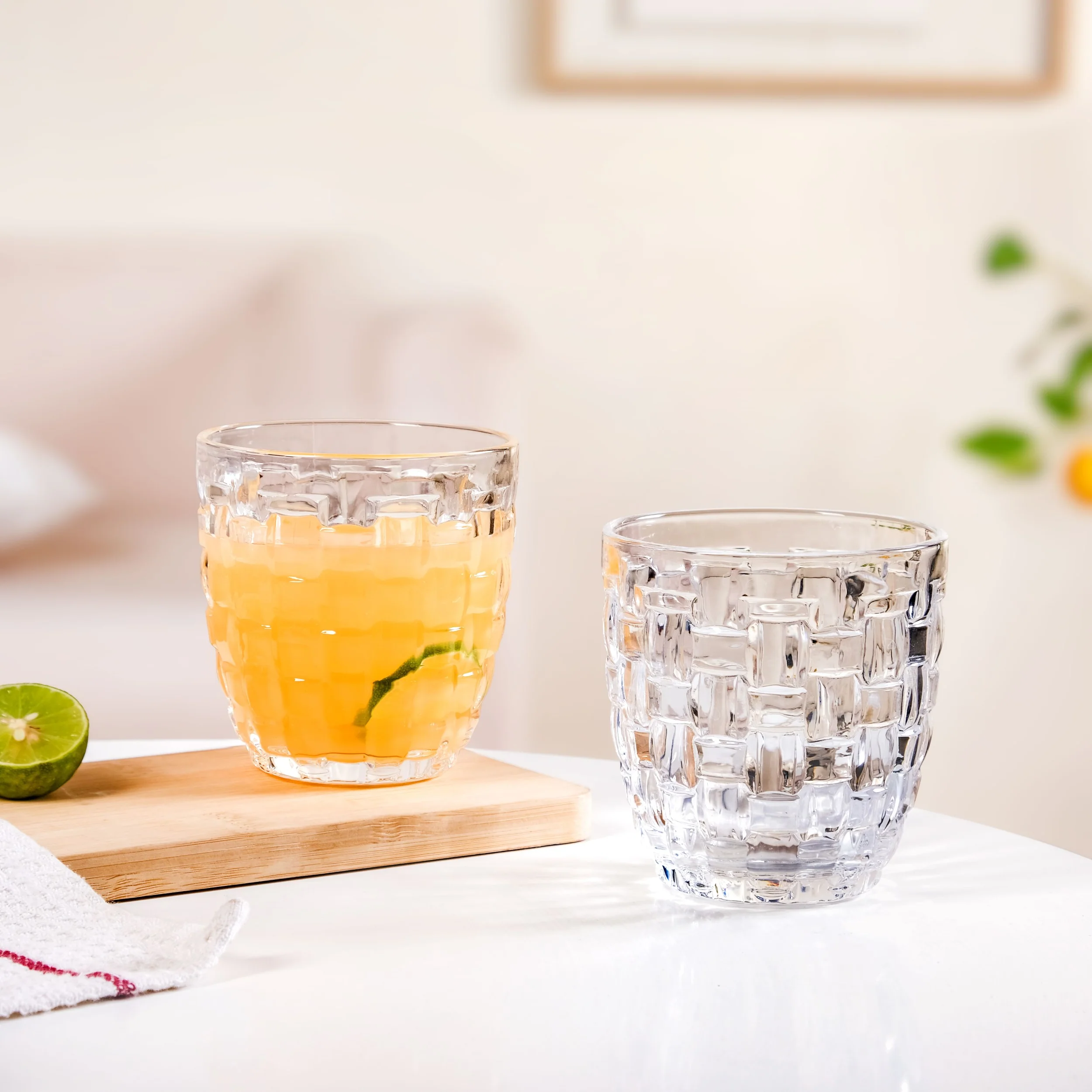 Basket Weave Glass Tumbler Set Of 6 260ml - Image 9