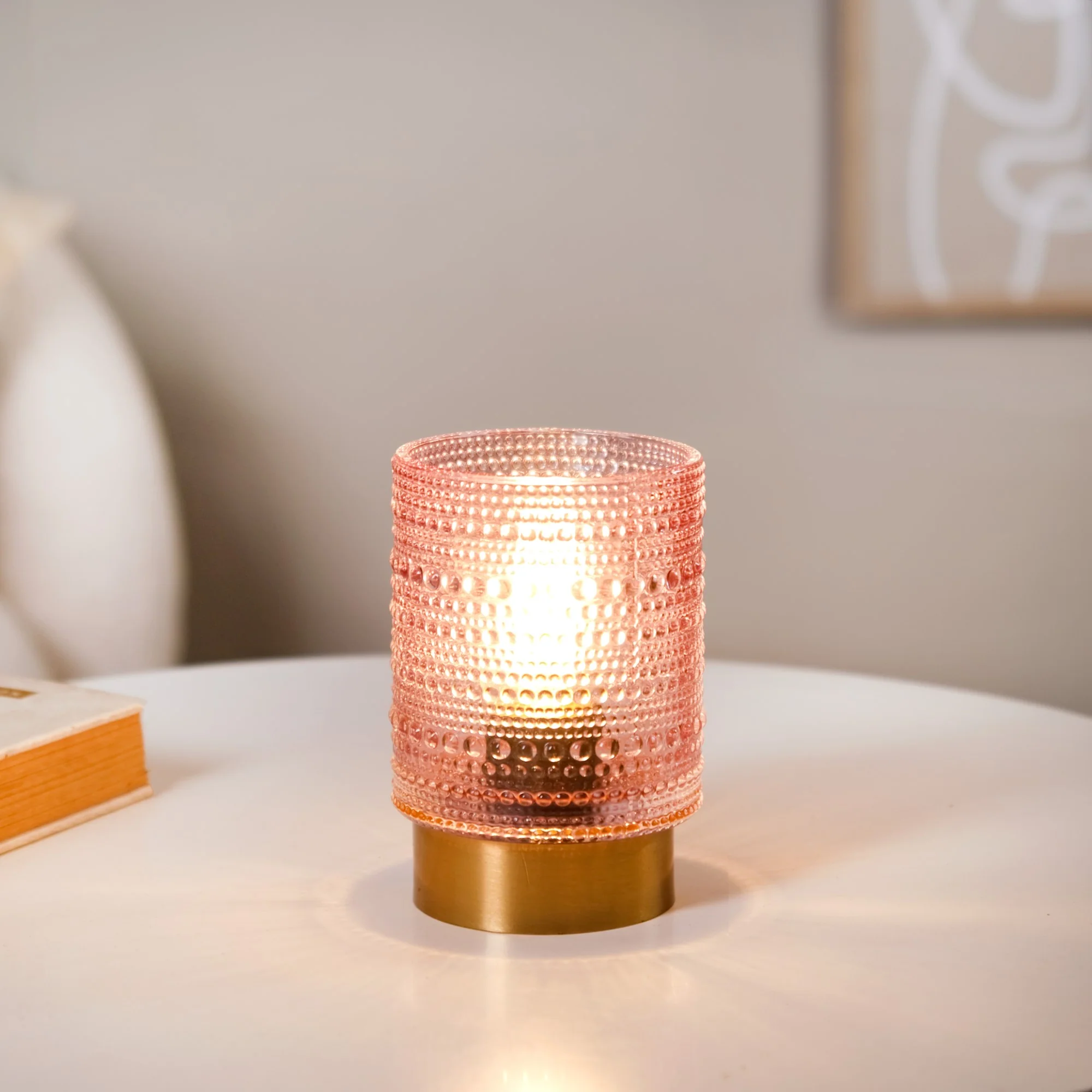 Battery Operated Bubble Glass Lamp With LED Bulb - Image 2