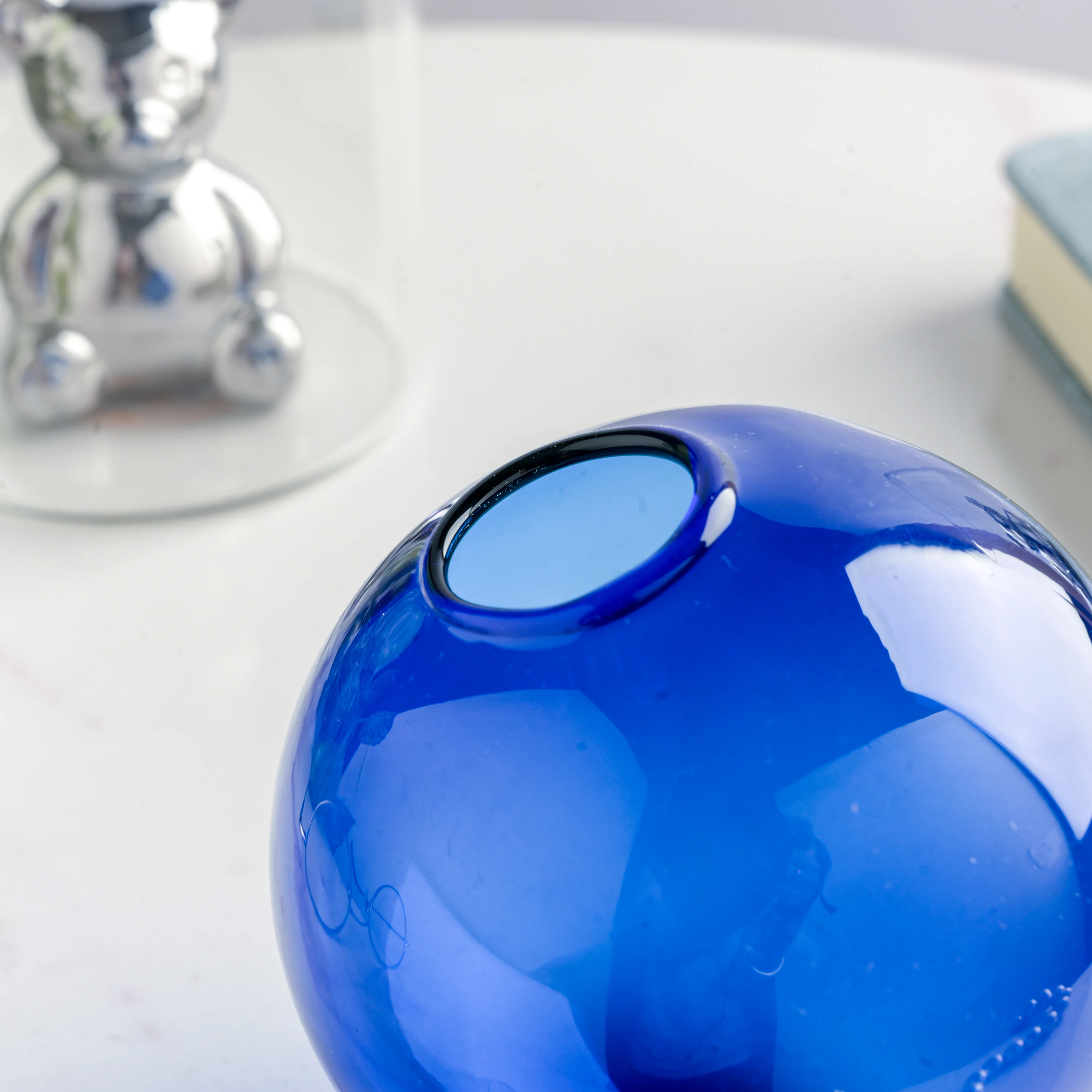 Bear In The Jar Glass Planter Blue - Image 7