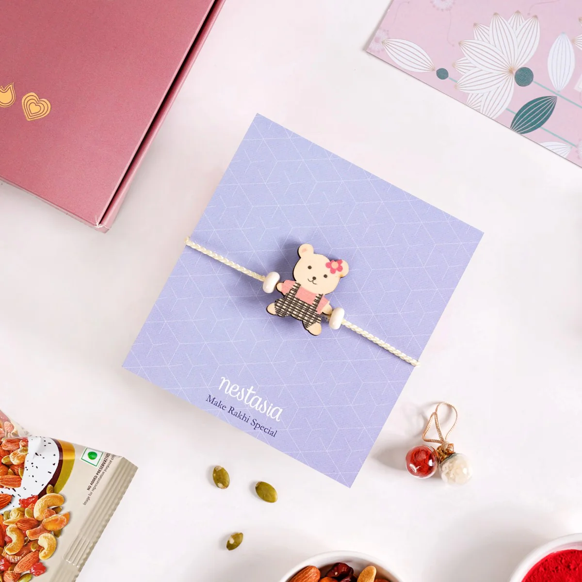 Beary Cute Rakhi Gift For Kids Set Of 3 With Box And Card - Image 3