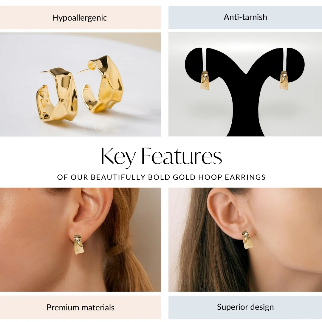 Beautifully Bold Gold Hoop Earrings - Image 4