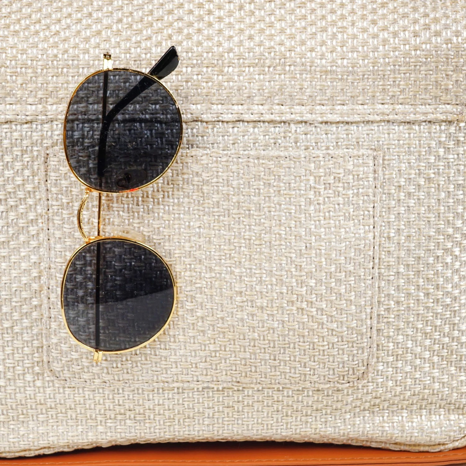 Beige And Tan Vegan Leather Shoulder Bag - Image 10