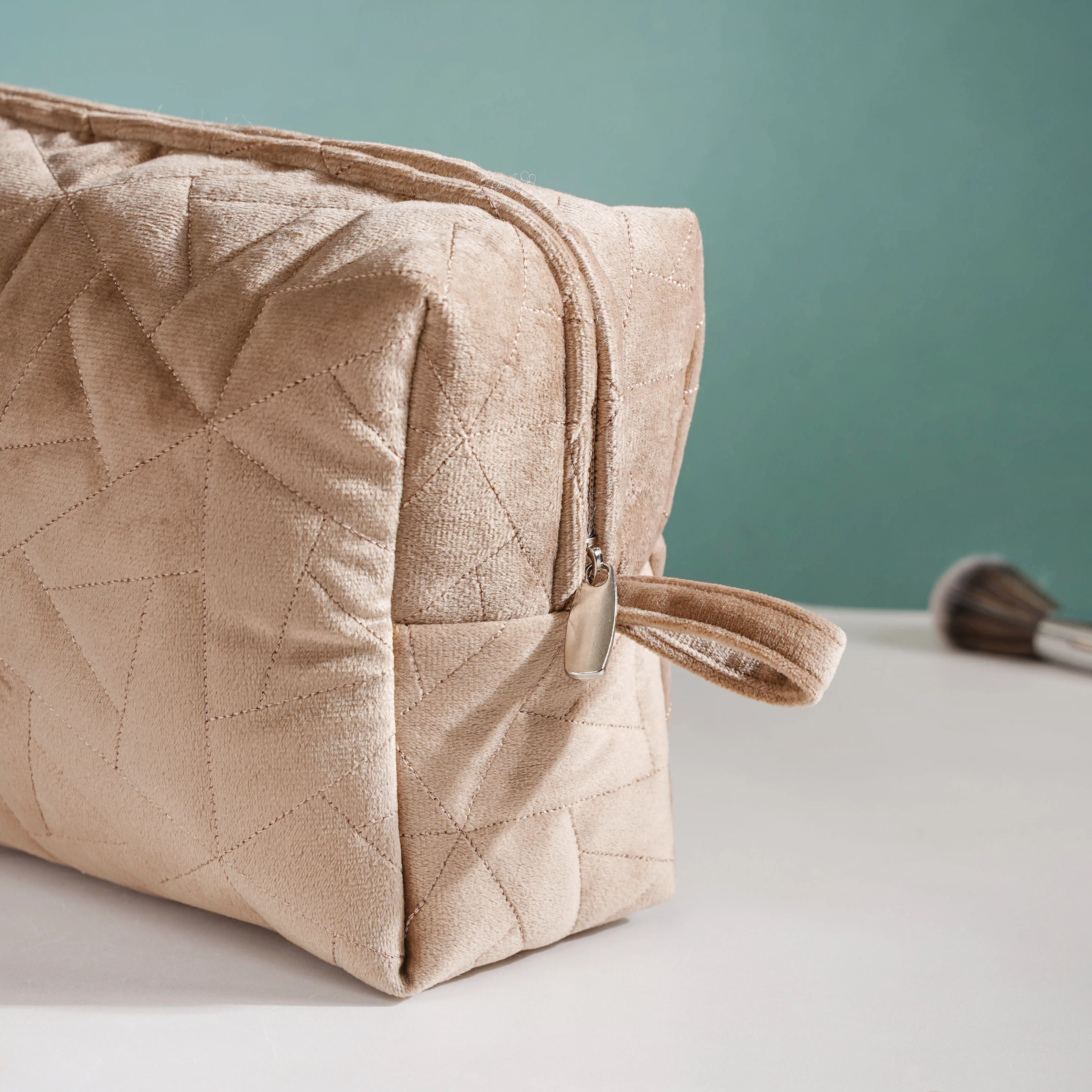 Beige Blossom Vanity Pouch Set Of 3 - Image 7