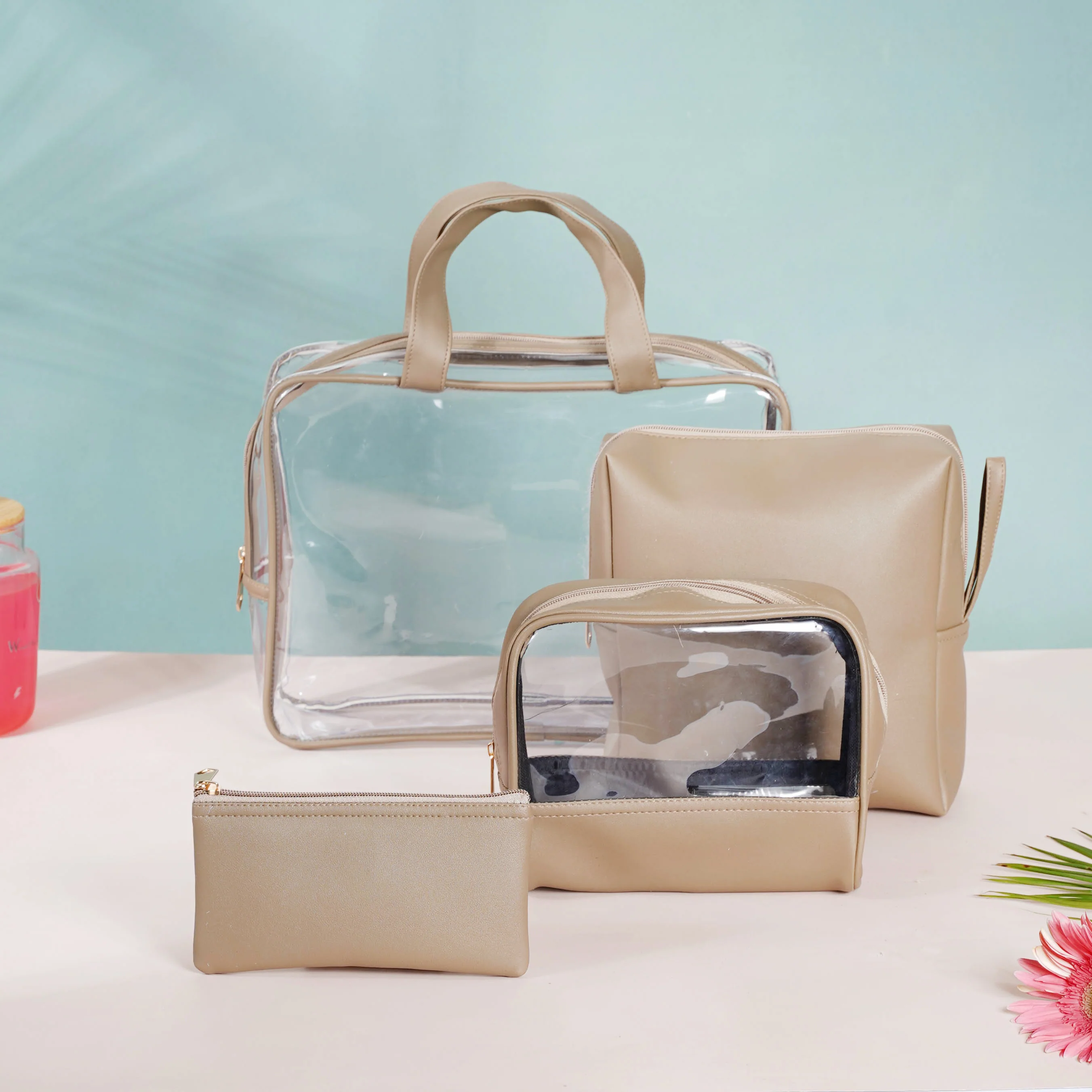 Beige Travel Kit Set of 4 - Image 3