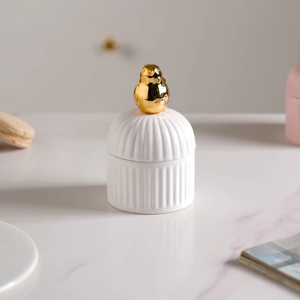 Bird Ceramic Canister White - Image 11