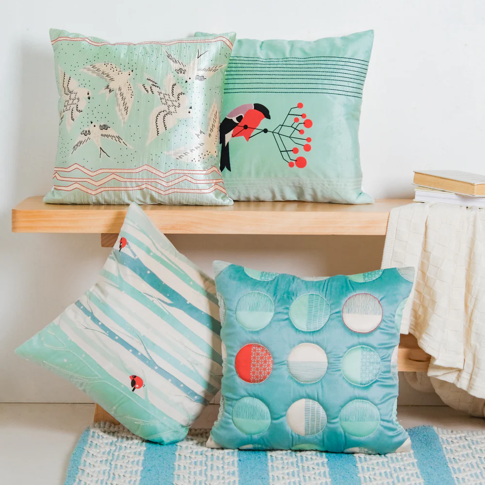Birds On Tree Velvet Cushion Cover 16 inch - Image 10