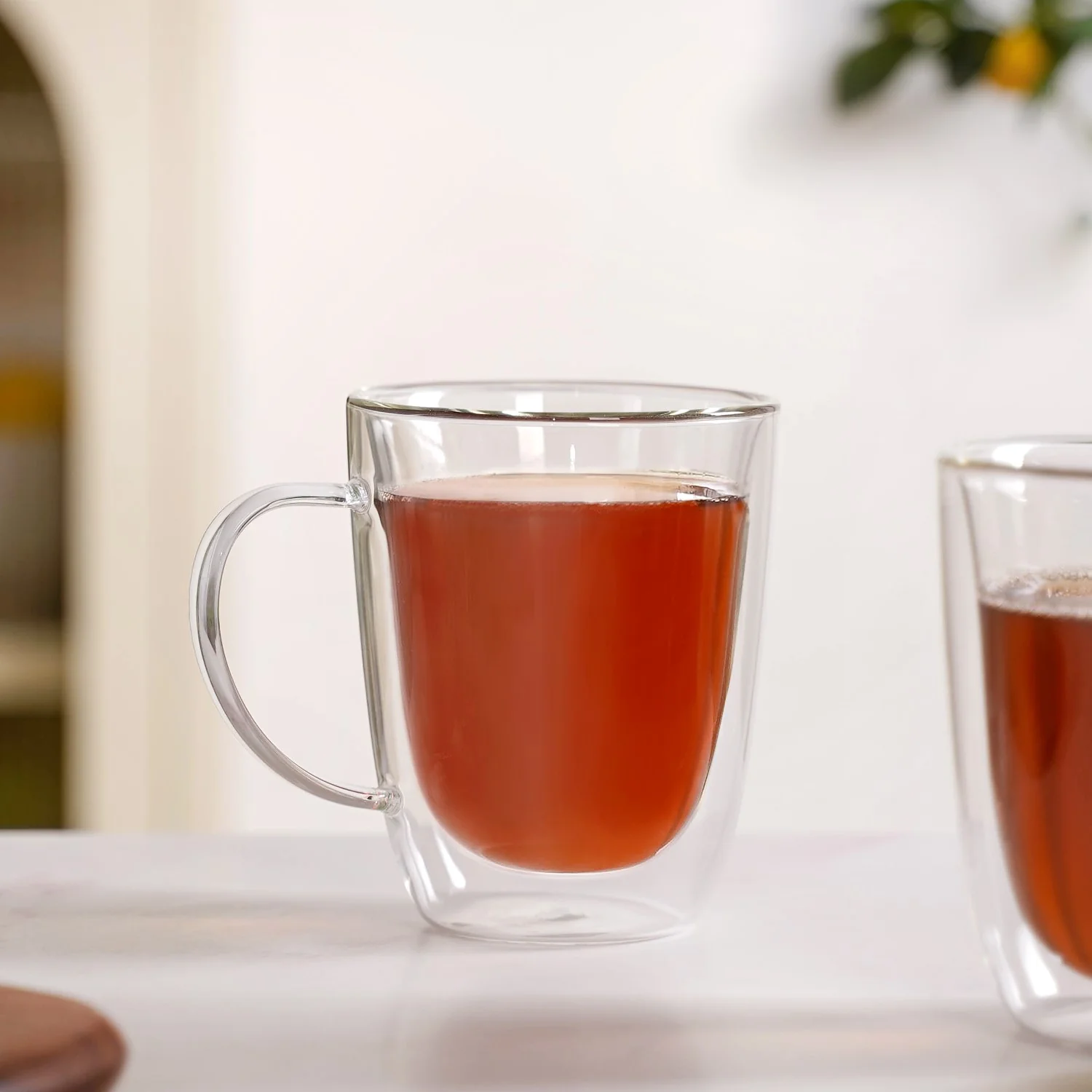 Bistro Style Double Wall Glass Coffee Mugs Set Of 2 300ml - Image 6