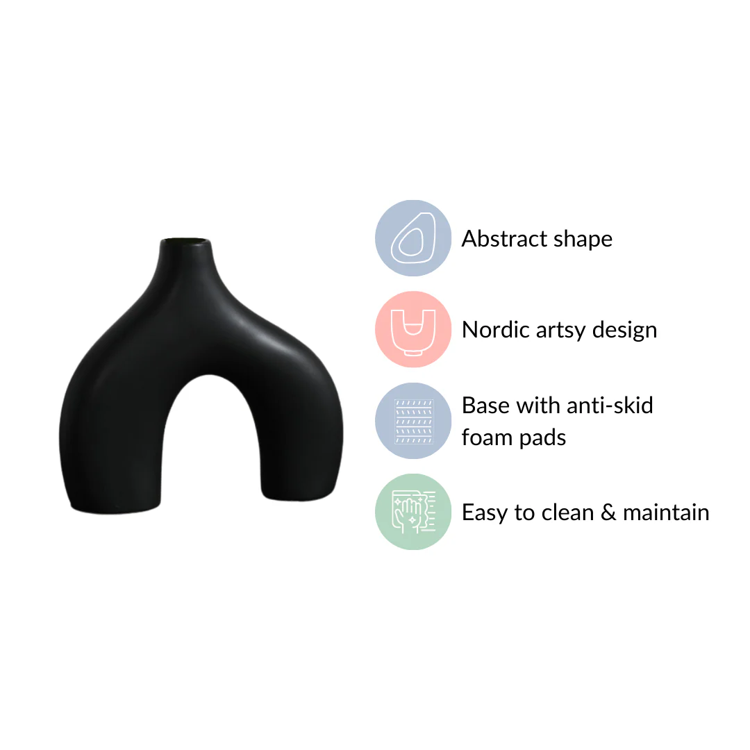 Black Abstract Vase - Image 5