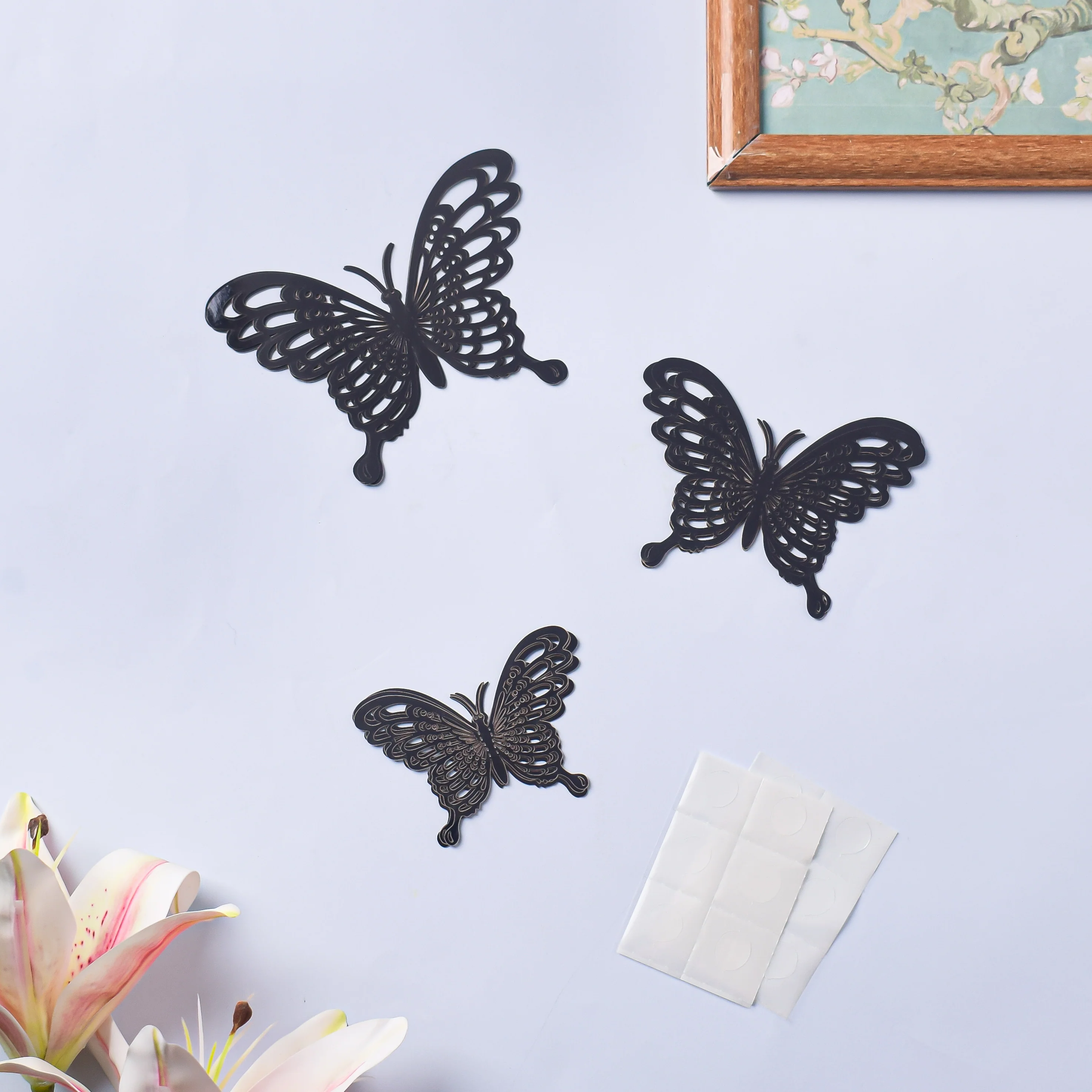 Black Butterfly 3D Wall Stickers Set Of 36 - Image 2