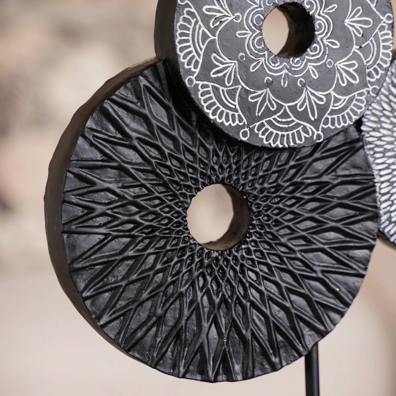 Black Mandala Trio Showpiece - Image 6
