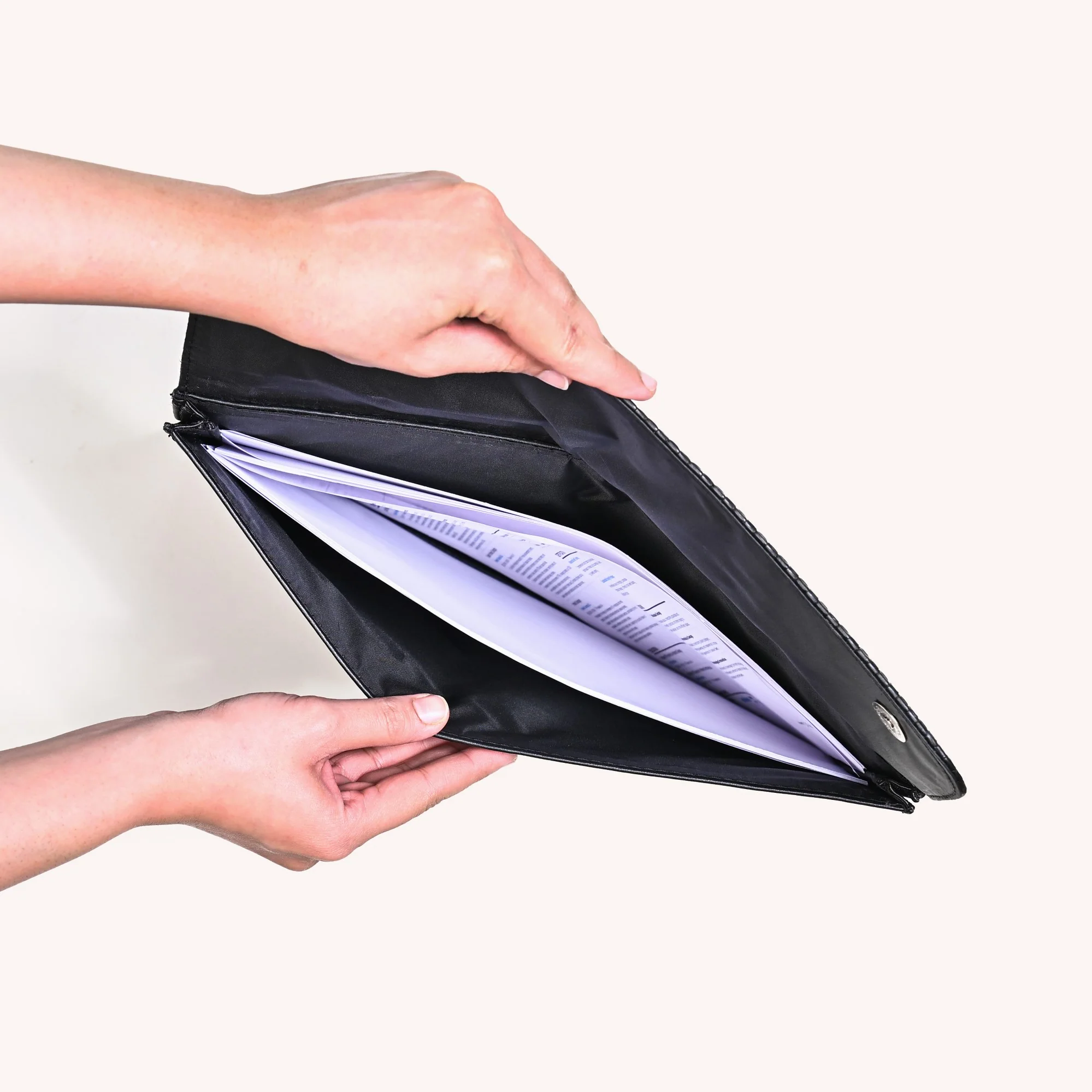 Black Multipurpose Office Folder With Zipper Pocket - Image 7