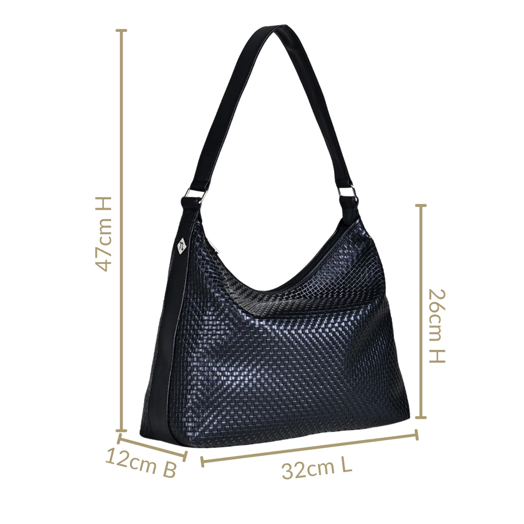 Black Soi Trendy Hobo Handbag - Image 4