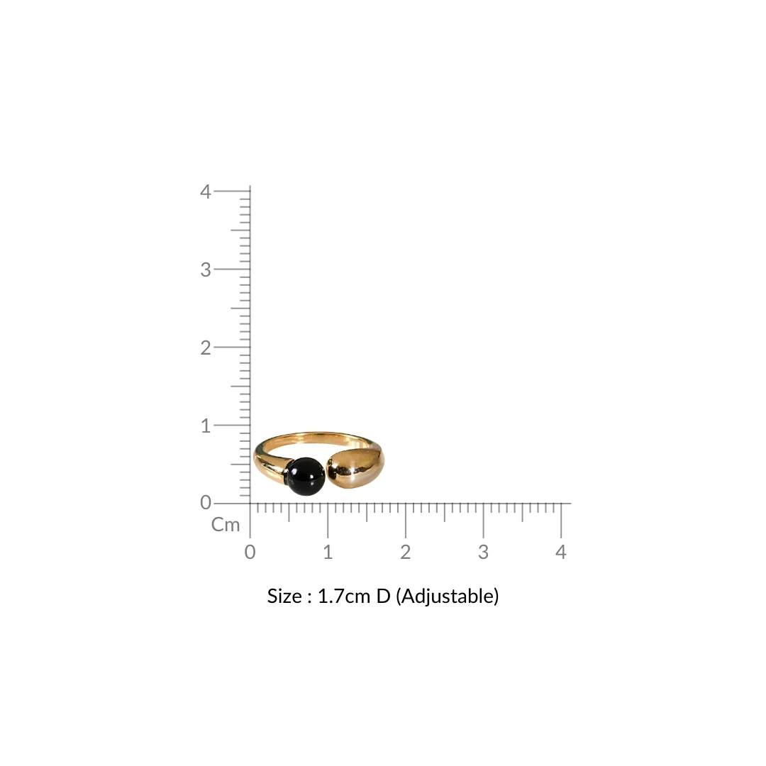 Black Stone Gold Ring - Image 3