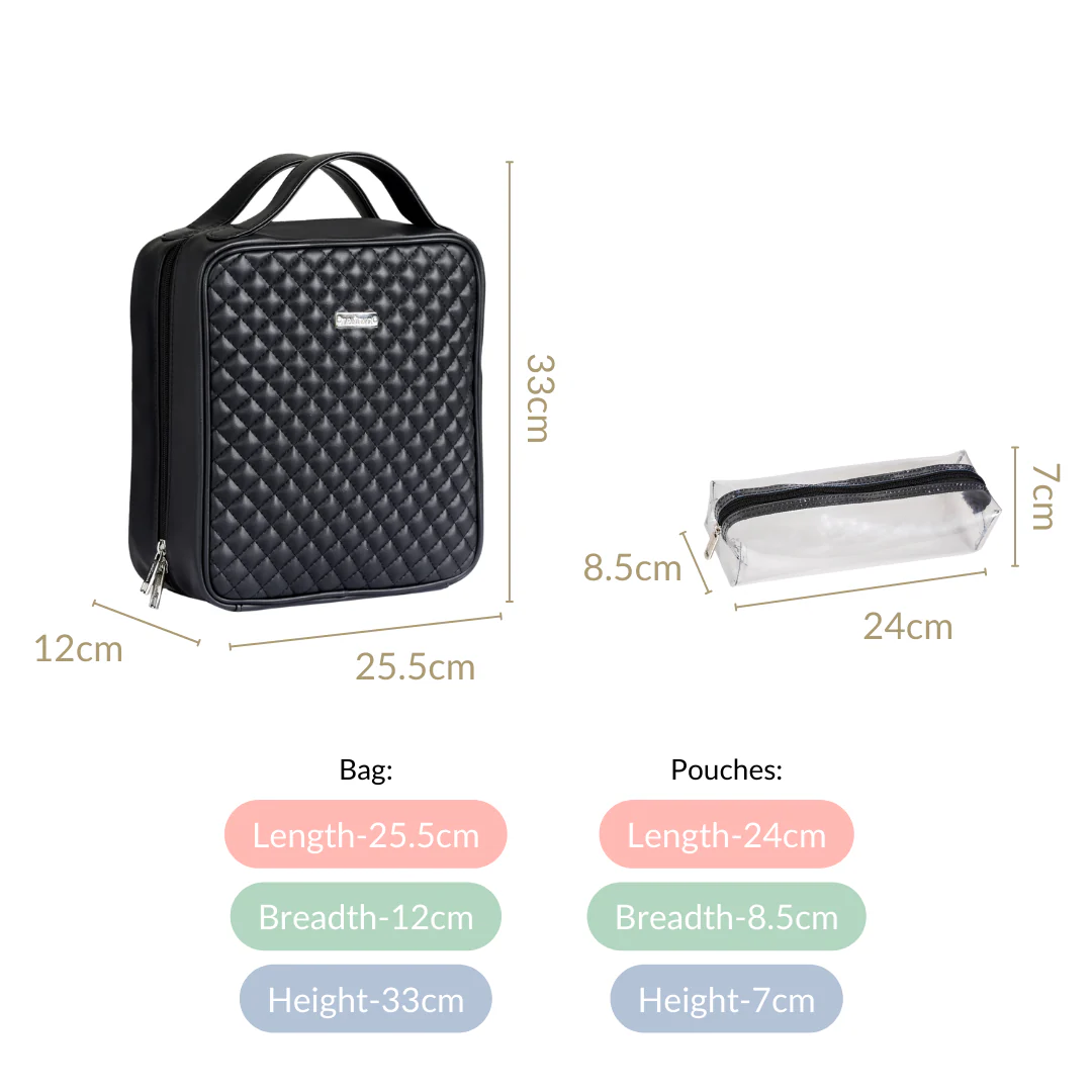 Black Vegan Travel Kit Set Of 4 - Image 4