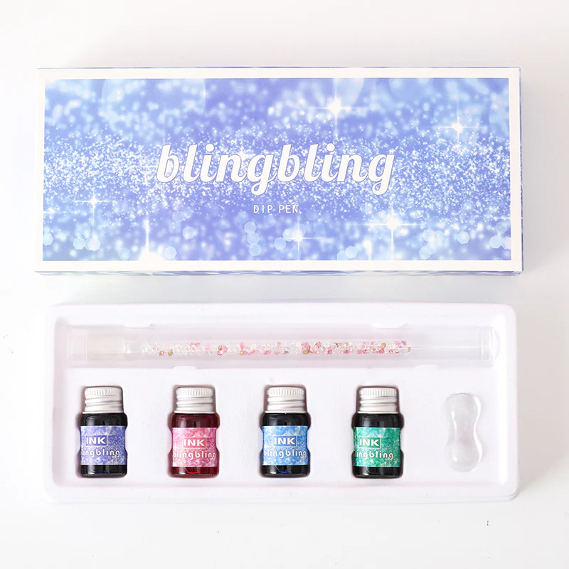 Bling Glass Dip Pen With 4 Ink Bottles - Image 14