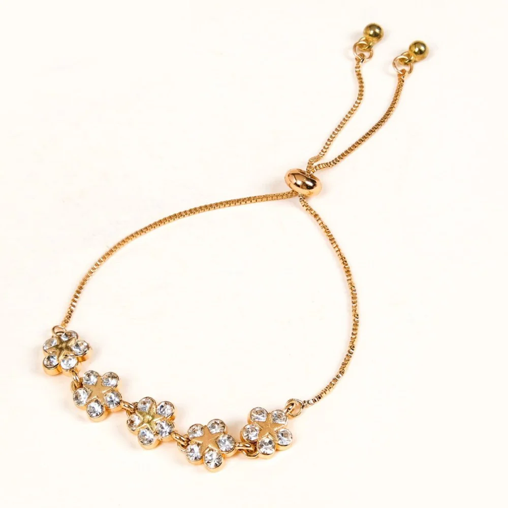Blingy Stone Flower Charm Bracelet For Women - Image 5