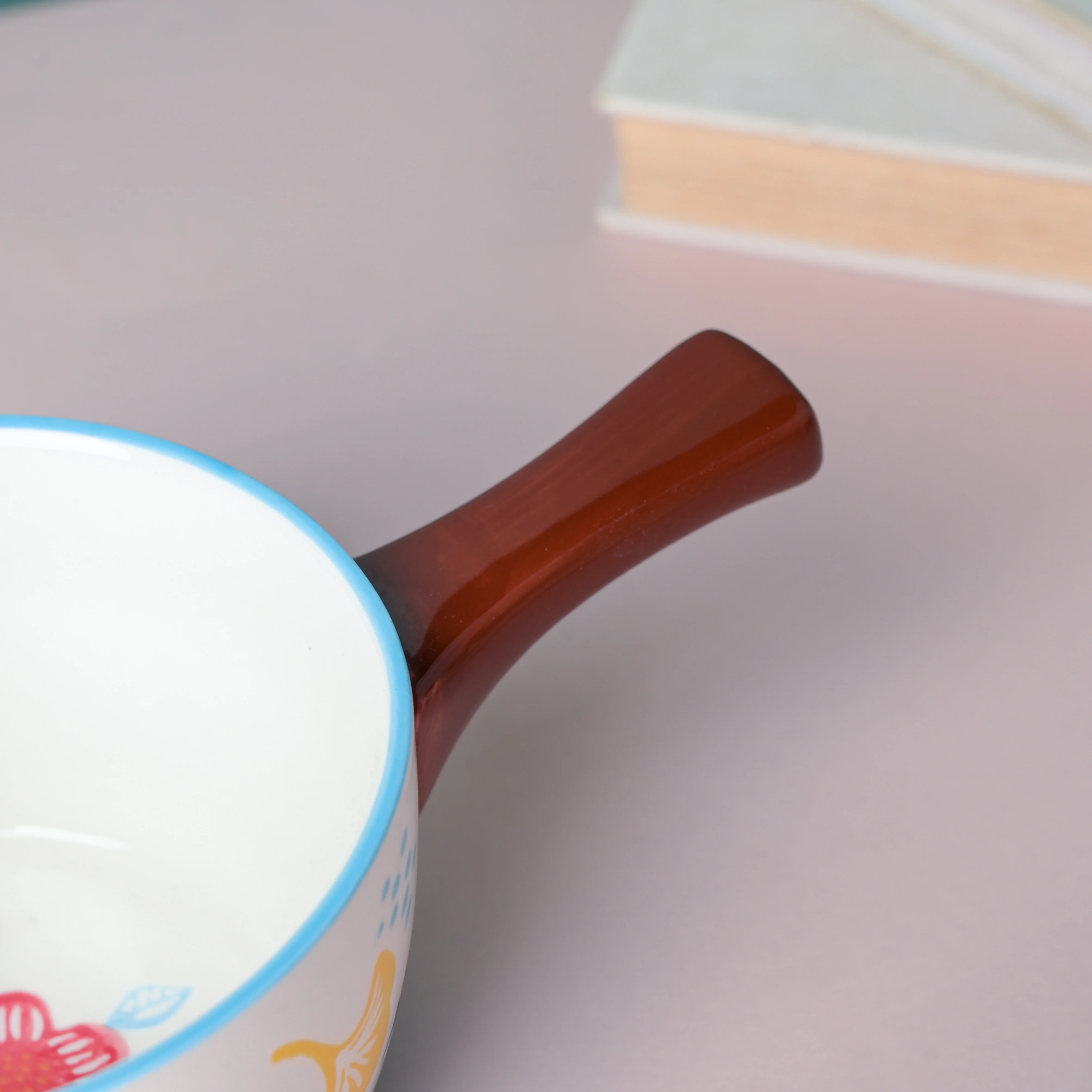 Bloom Blue Ceramic Pot With Handle - Image 7