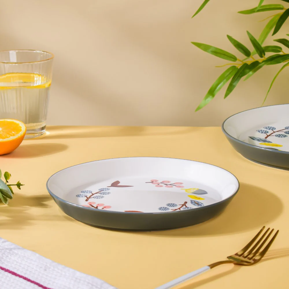 Bloom Ceramic Snack Plate Grey 8 Inch - Image 4