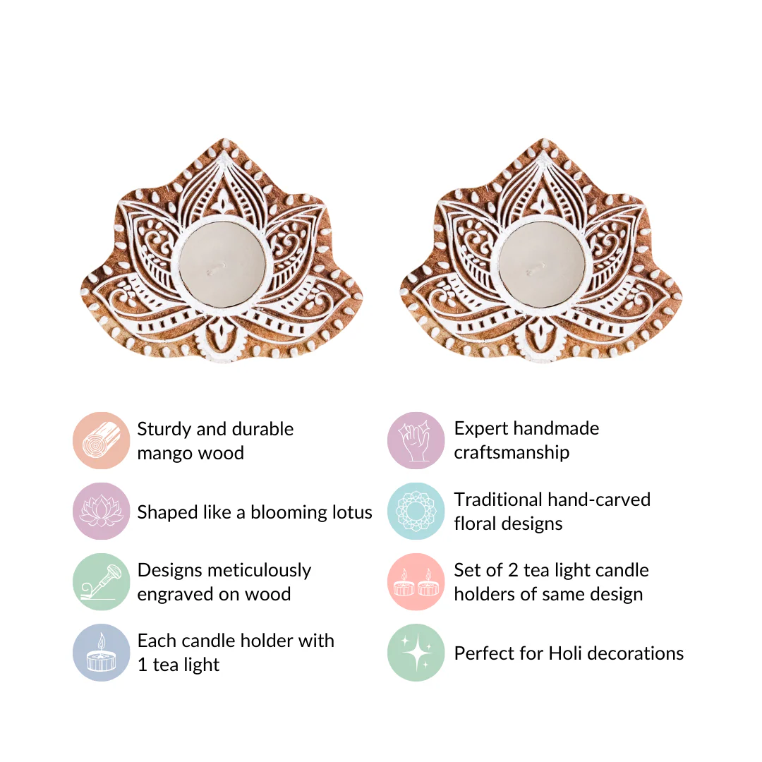 Blooming Lotus Tea Light Candle Holder Set Of 2 - Image 7