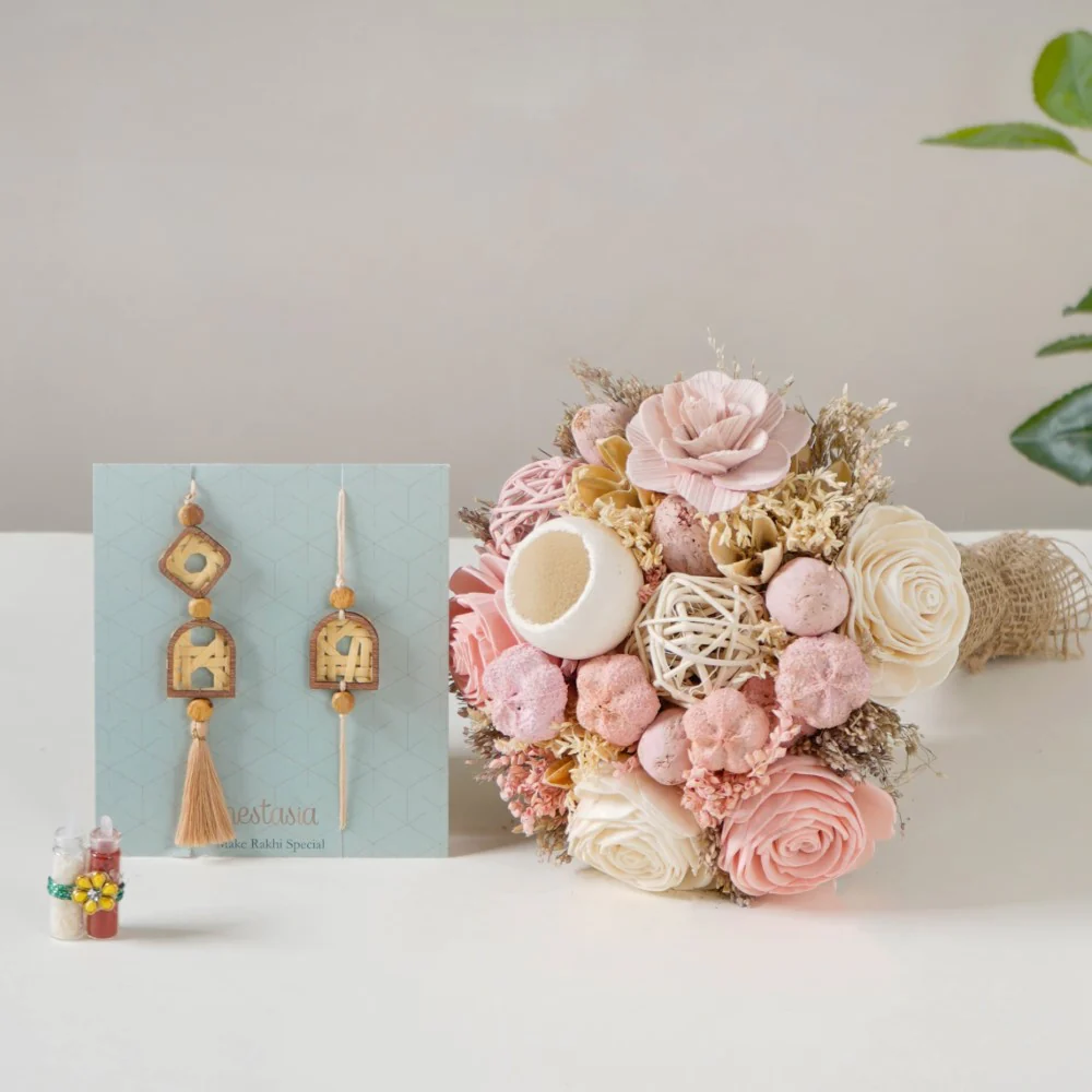 Blooms of Love Sustainable Rakhi Gift Set Of 4 - Image 5