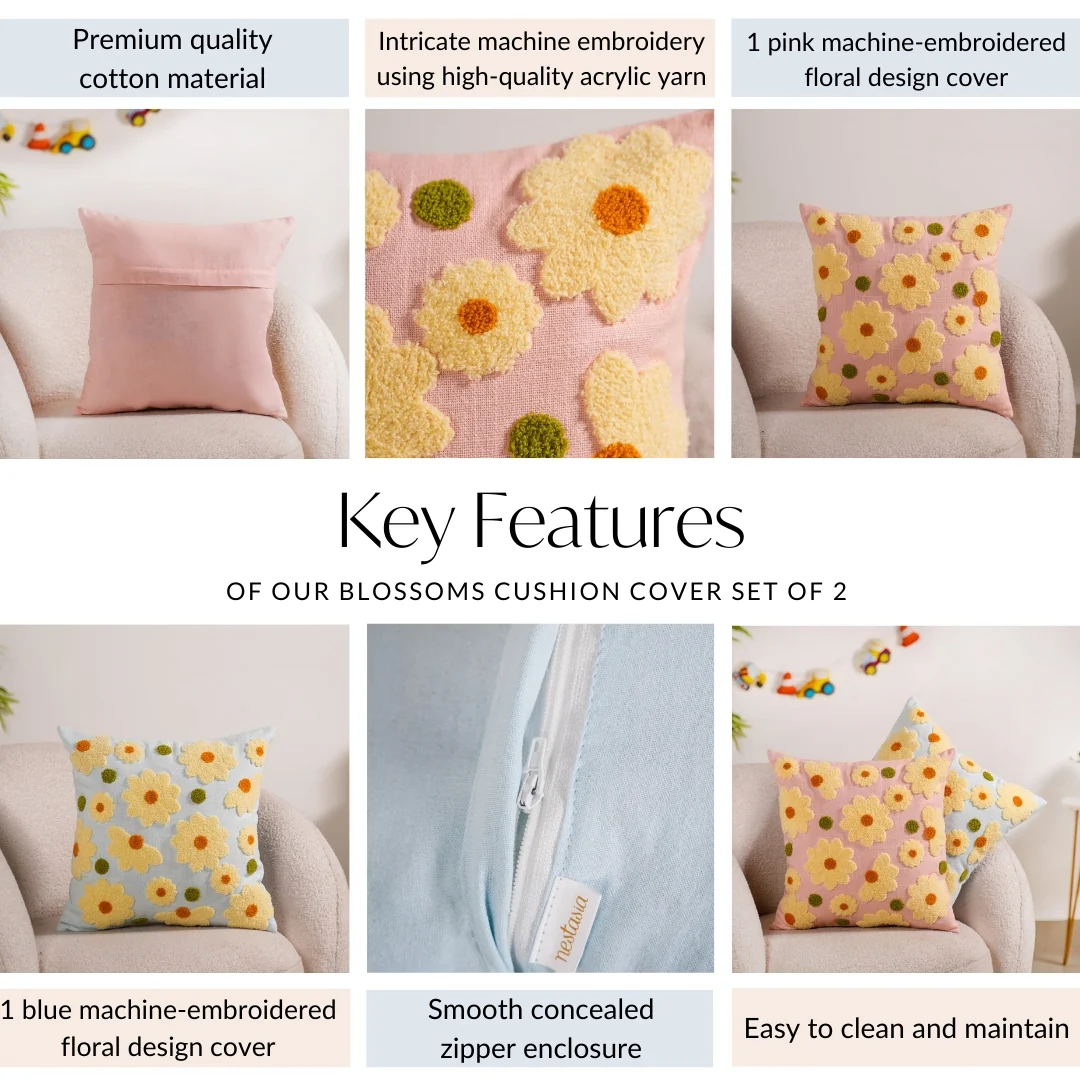 Blossoms Cushion Cover Set Of 2 40x40cm - Image 5