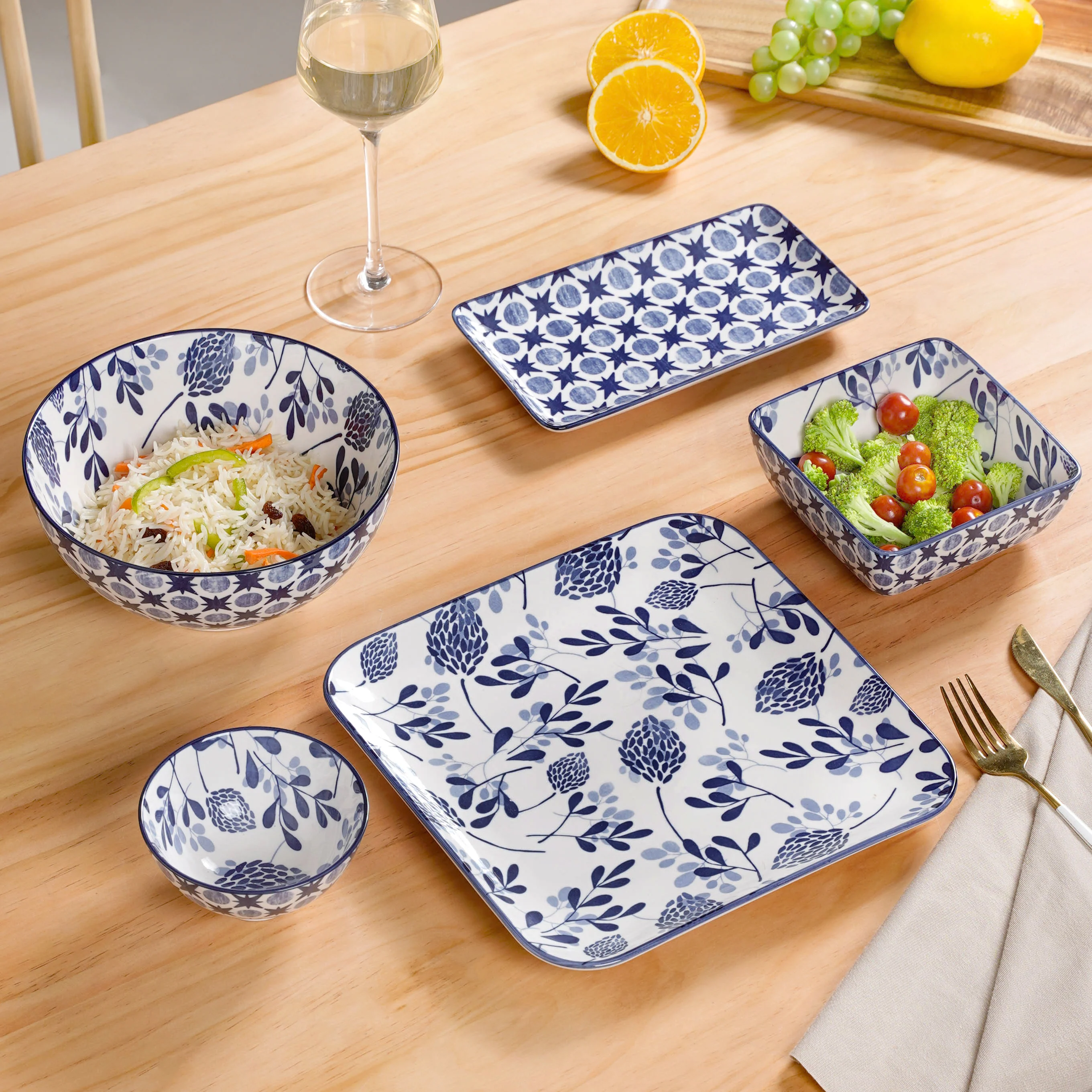 Blue 26 Piece Dinnerware Set For 6 - Image 2